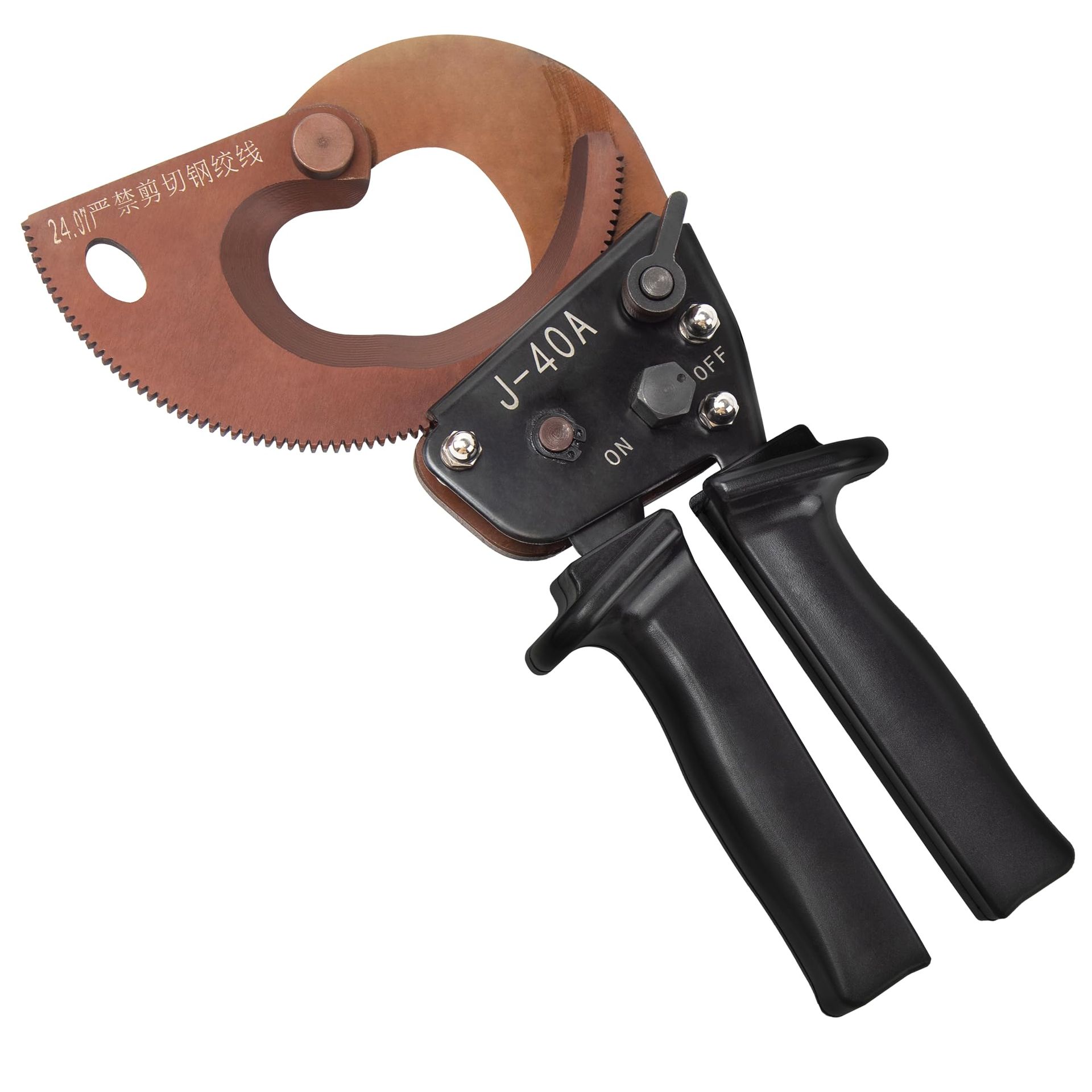 Heavy Duty Ratchet Cable Cutter Industrial Grade Wire Cutting Scissors 300mm² J40A - Black