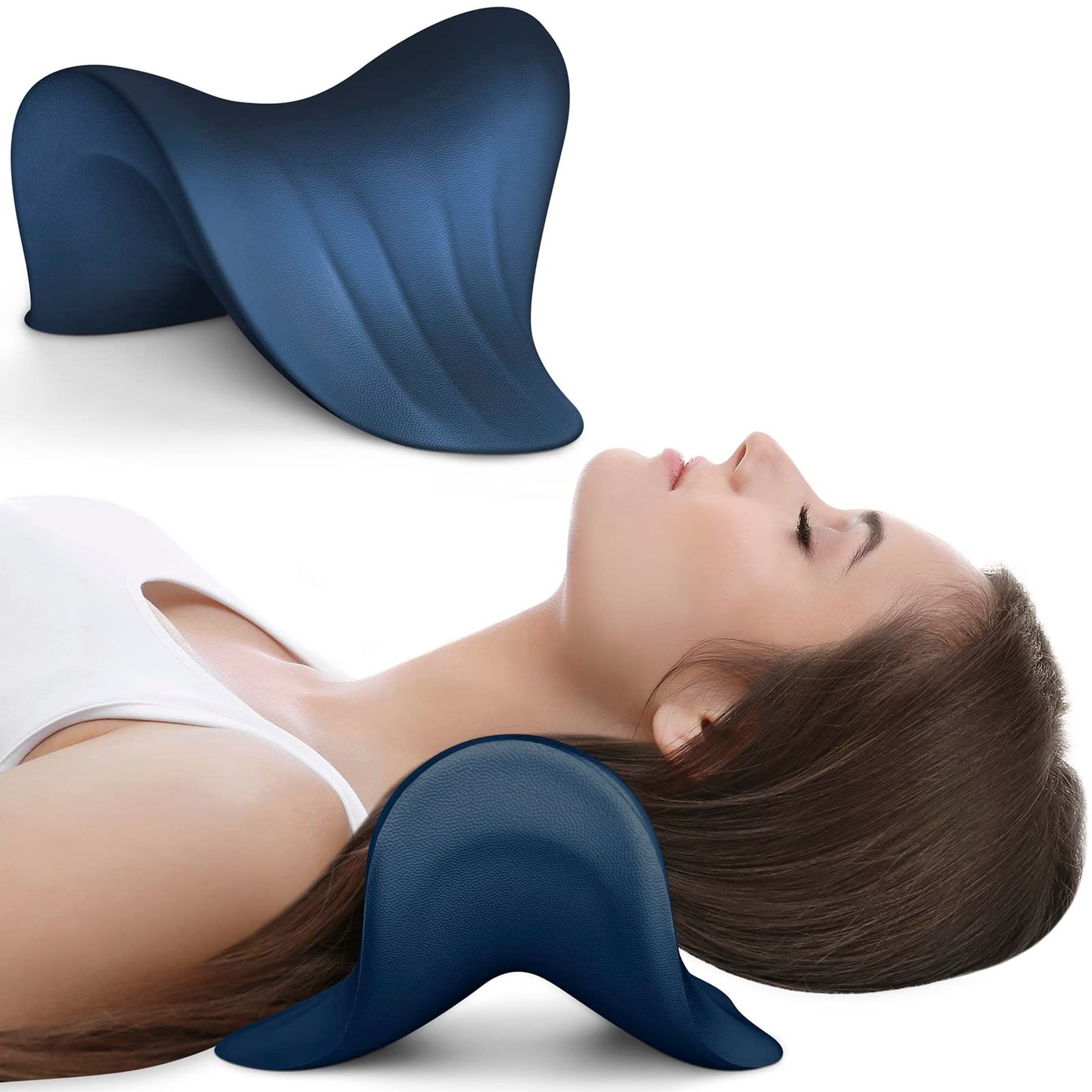 Dark Blue Anzorhal Neck Stretcher - Cervical Traction Pillow & Posture Corrector