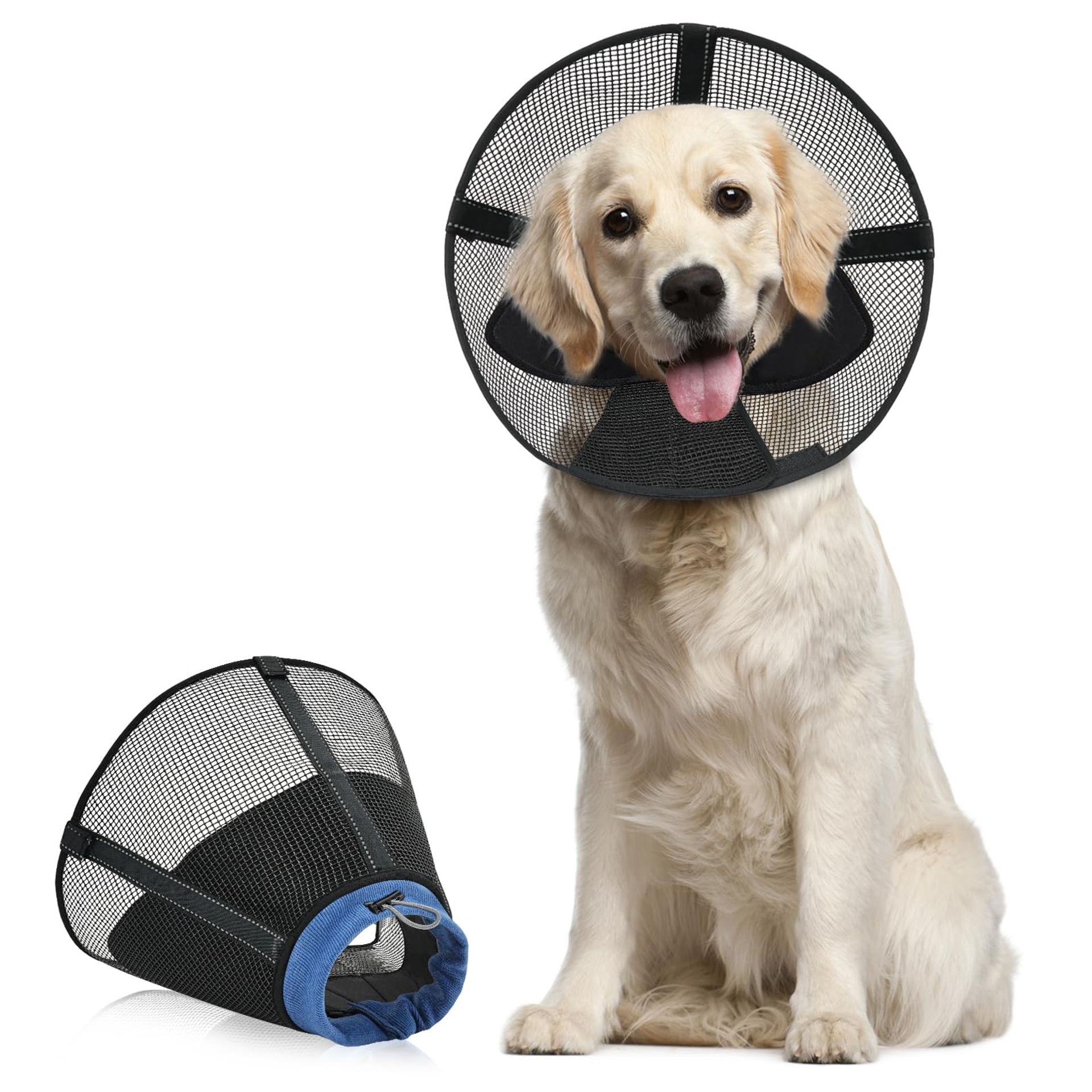 Soft Dog Cone Collar for Small Dogs After Surgery, Comfortable Mesh Recovery Collar, Breathable Elizabethan Alternative (M)