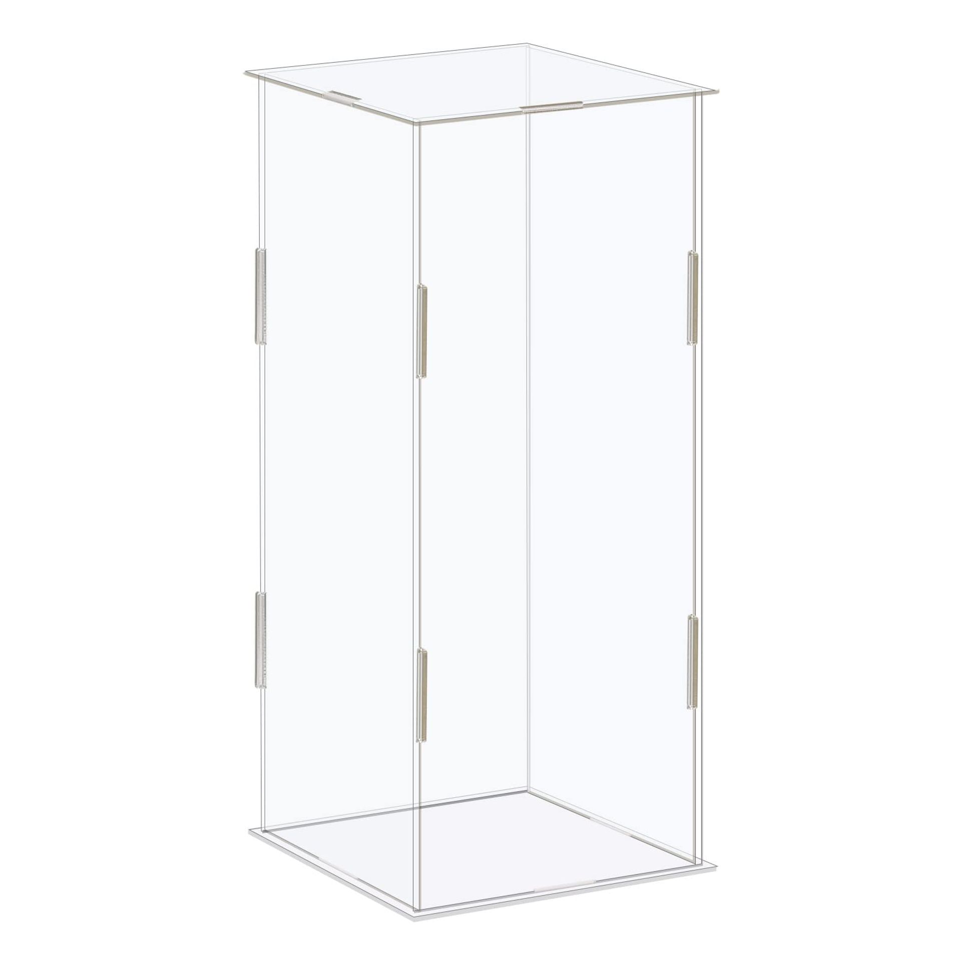 Acrylic Display Case Box Clear Dustproof Protection Showcase for Collectibles, Figures, Dolls, Crafts - Clear 11x11x26cm