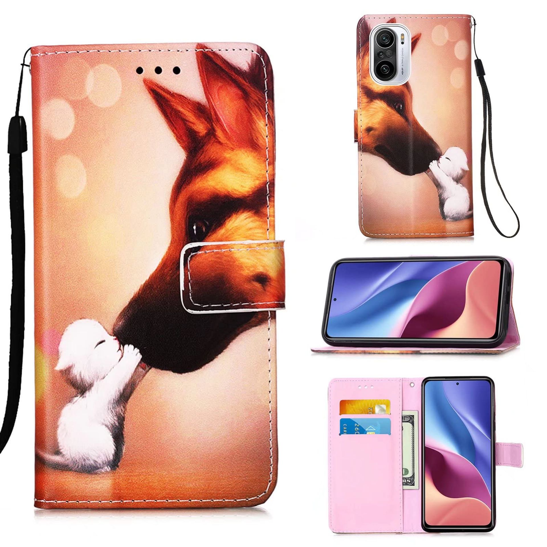 Flip Wallet Case for Xiaomi Redmi 9A with Card Slots & 3D Pattern Cover + Free Screen Protector