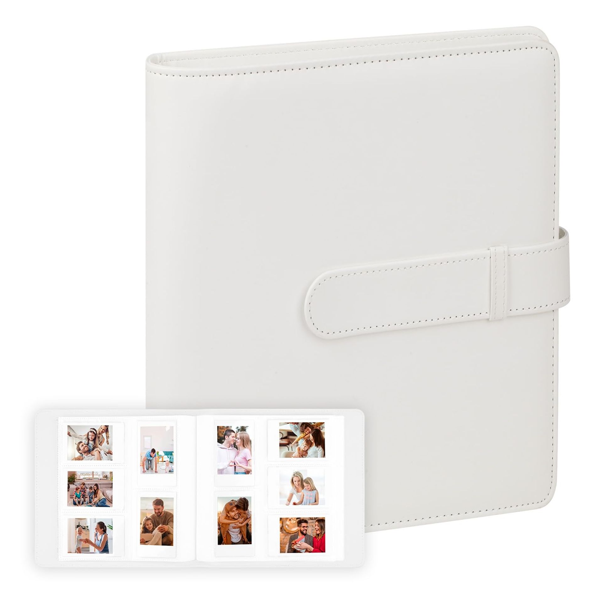 360 Pocket Photo Album for Fujifilm Instax Mini 12 11 9 8+ 8 7s 90 40 EVO Instant Camera, Fits Polaroid Snap/PIC-300/Z2300/ SocialMatic Cameras & Zip Printers (Ice White)