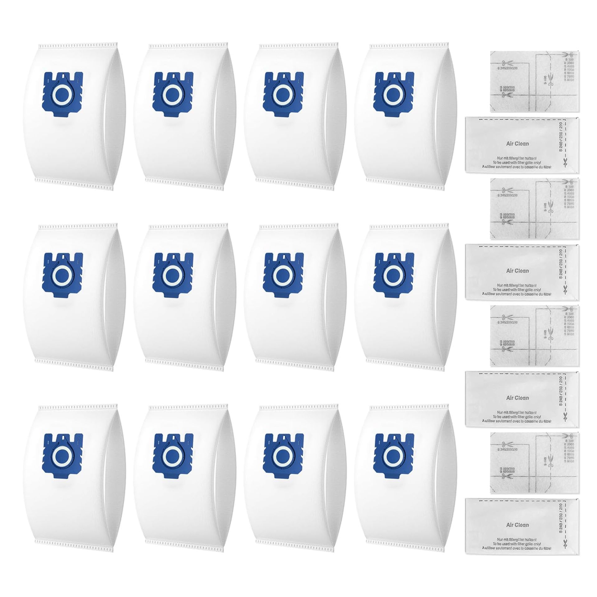 12 Pack 3D Airclean GN Vacuum Cleaner Bags for Miele Classic C1, Complete C2, C3 Series - Hygiene Solution