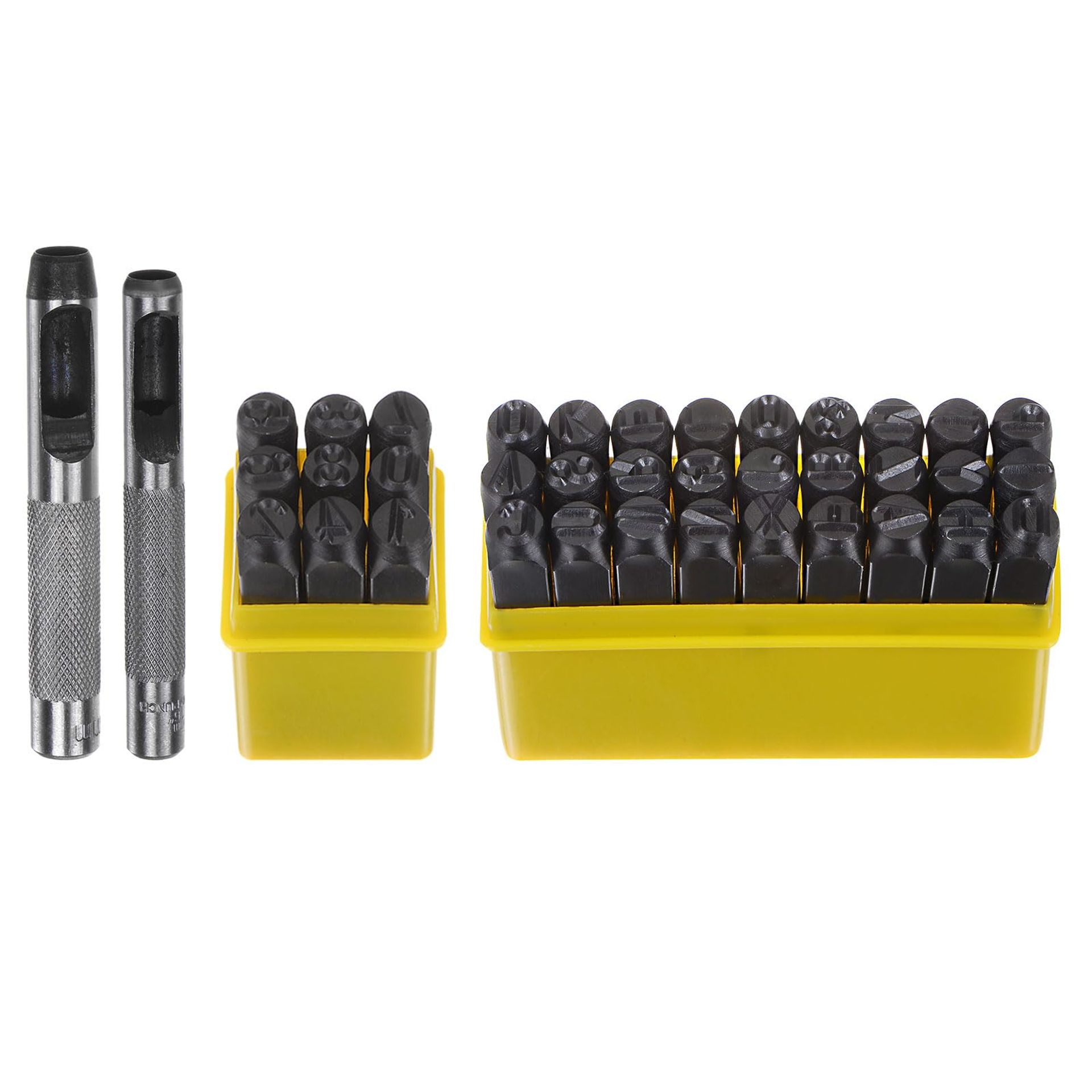36pcs Metal Stamping Kit 8mm Steel Letter & Number Punch Set with Case