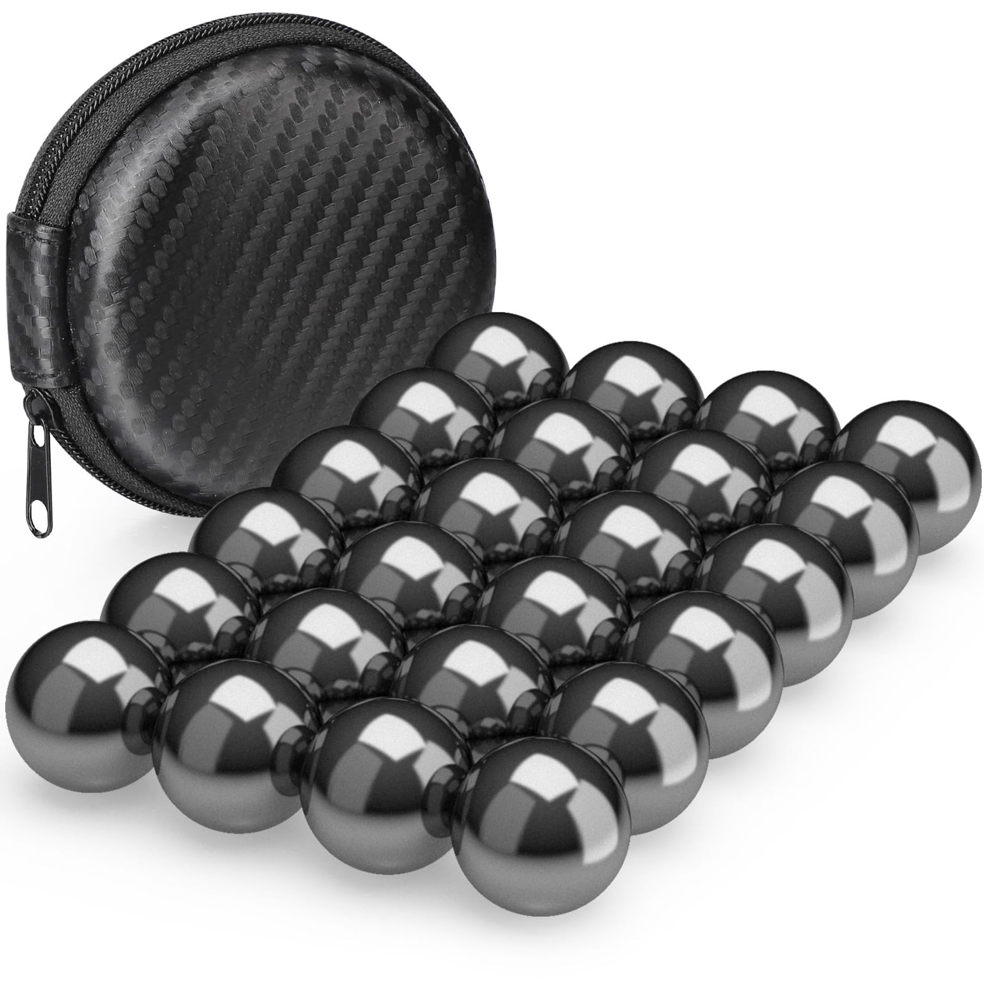 Magnetic Rock Stone Fidget Set 22 PCS Stress Relief Desk Toy Office Whiteboard Map Use - Black Small