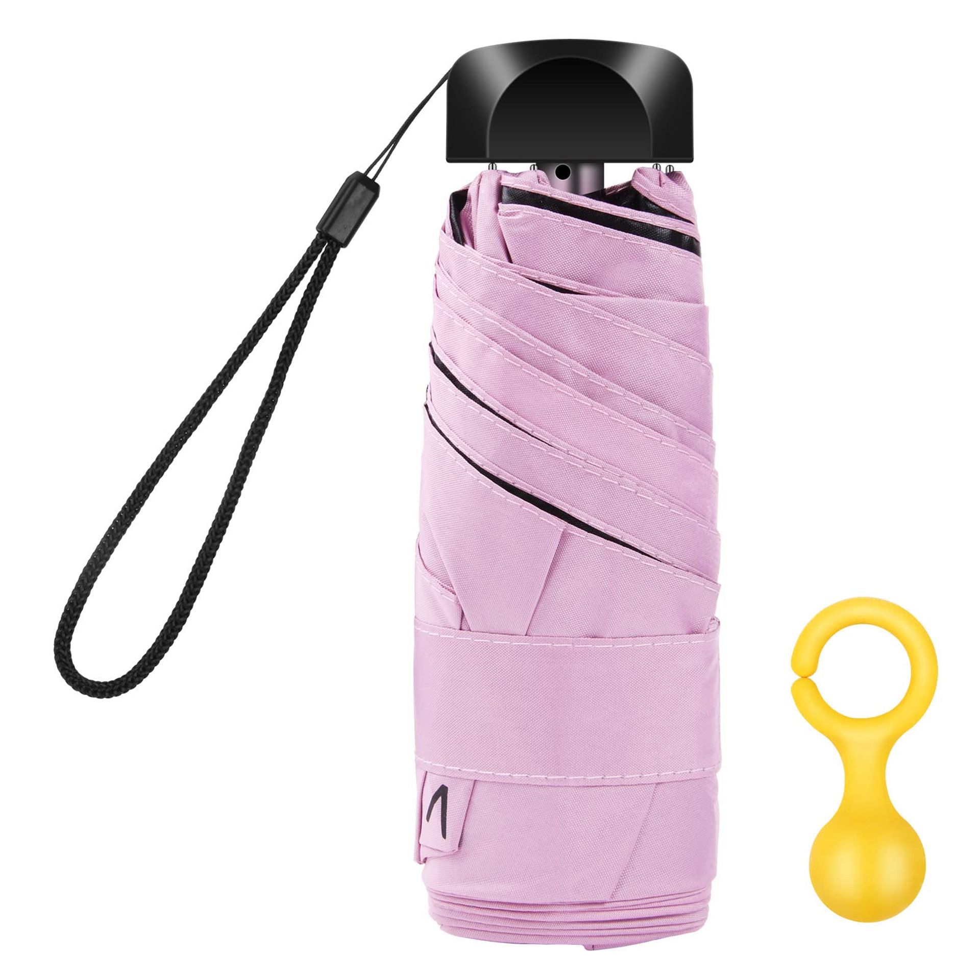 Compact Pink Travel Umbrella - Lightweight, Waterproof & UPF 50+ Protection