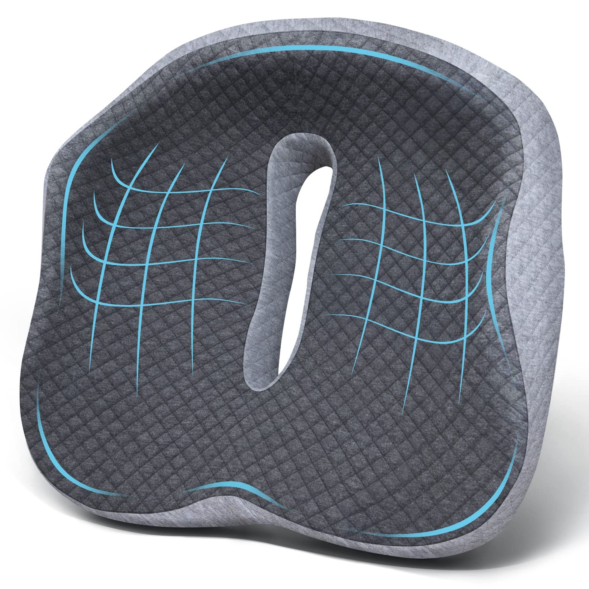 Large Memory Foam Seat Cushion for Office Chair, Car & Home with 3D Wrap Design for Sciatica, Coccyx & Back Pain Relief