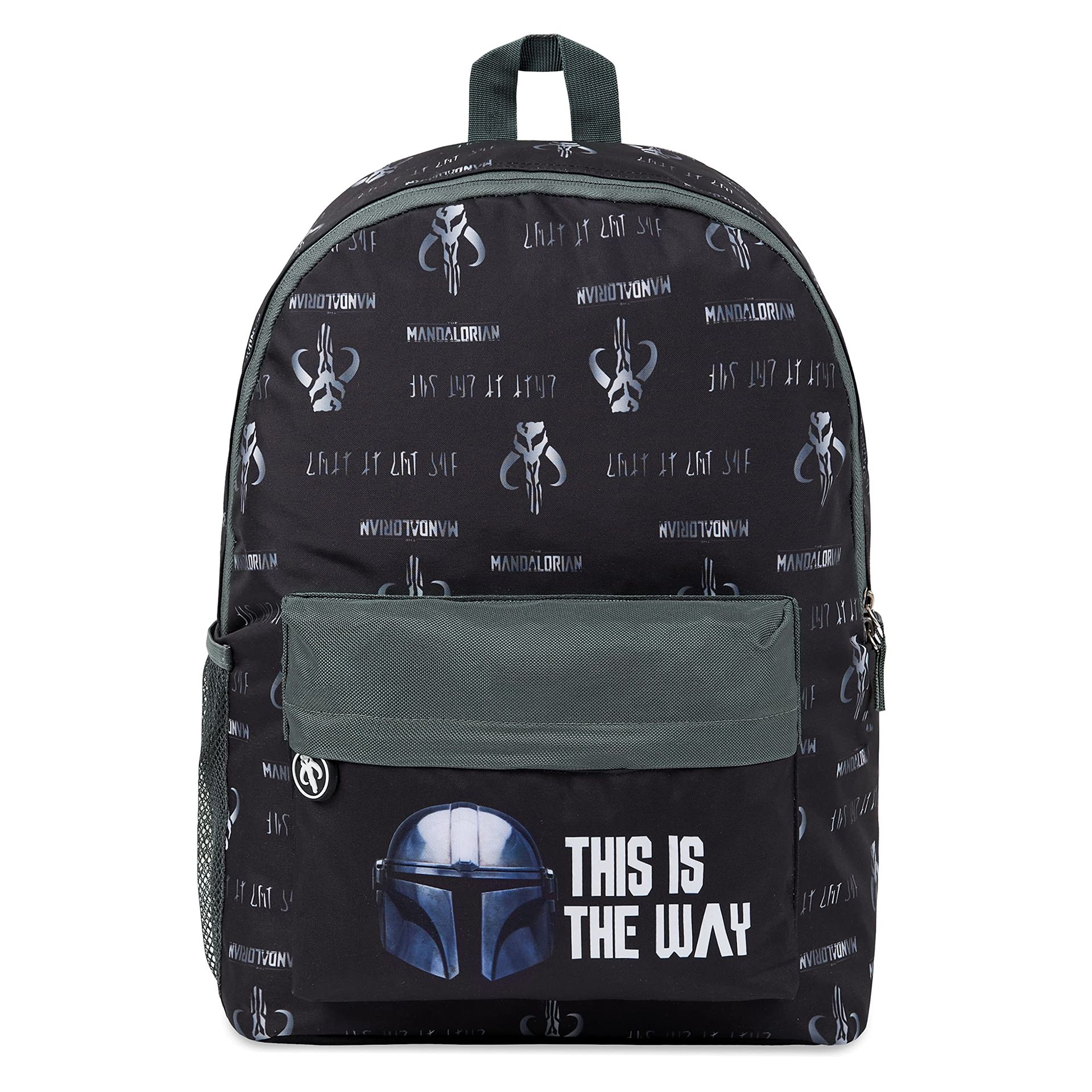The Mandalorian Kids Backpack - Baby Yoda Design, School & Travel Bag with Zipped Pocket, Adjustable Straps