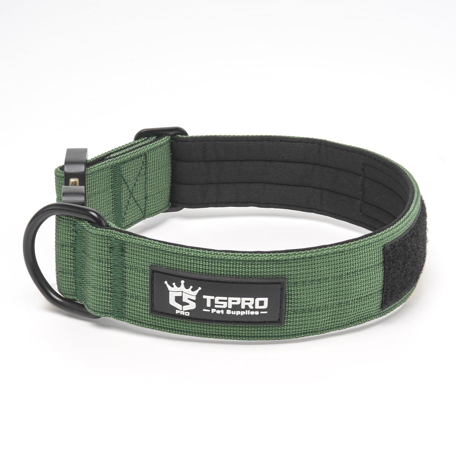 Premium Adjustable Dog Collar with Padded Handle & Quick Release Buckle for Medium & Large Dogs - Green L
