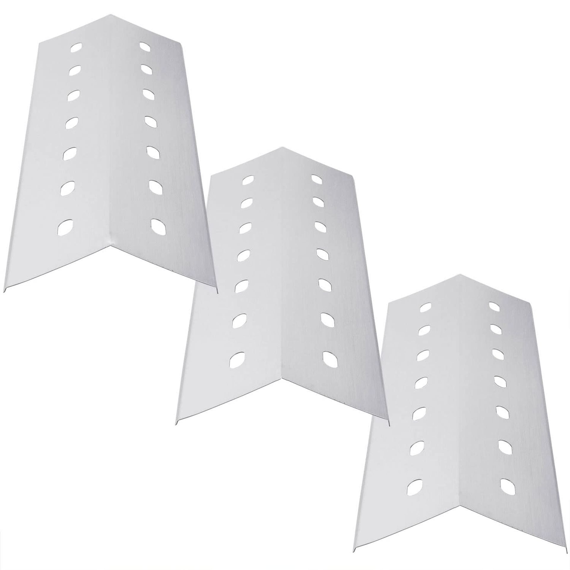 Stainless Steel BBQ Heat Plates Flame Tamers Replacement for Gas Grills - Silver 3-Pack