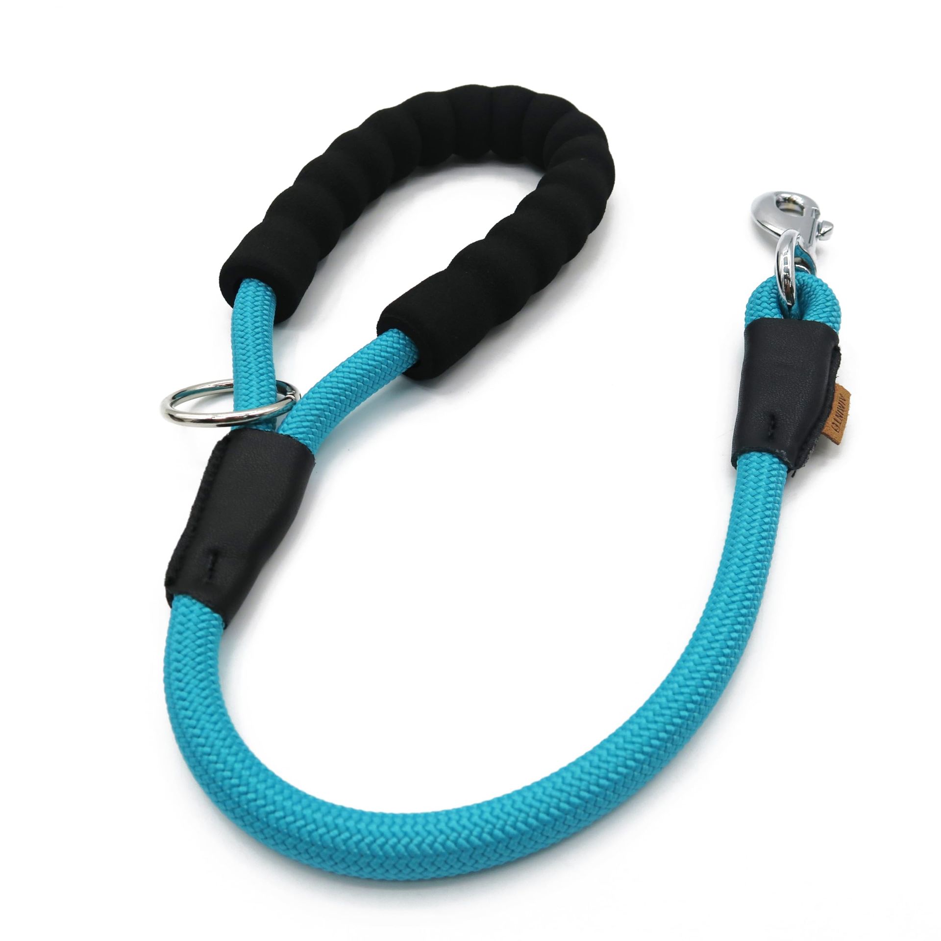 Braided Rope Dog Leash for Medium/Large Dogs - 2FT Light Blue, Strong Polyester Build