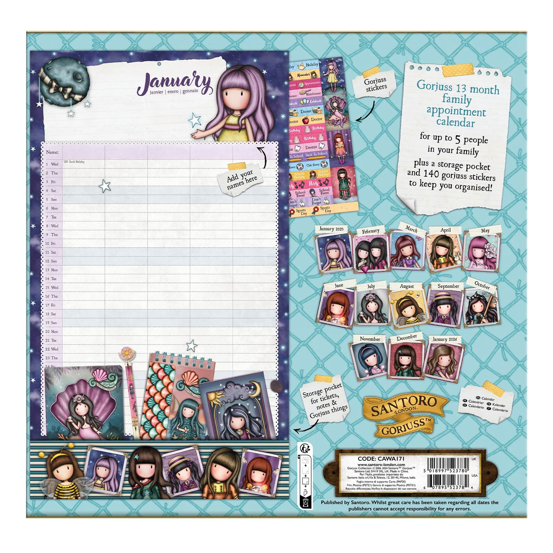 Carousel Worldwide, Gorjuss 2026 Wall Planner