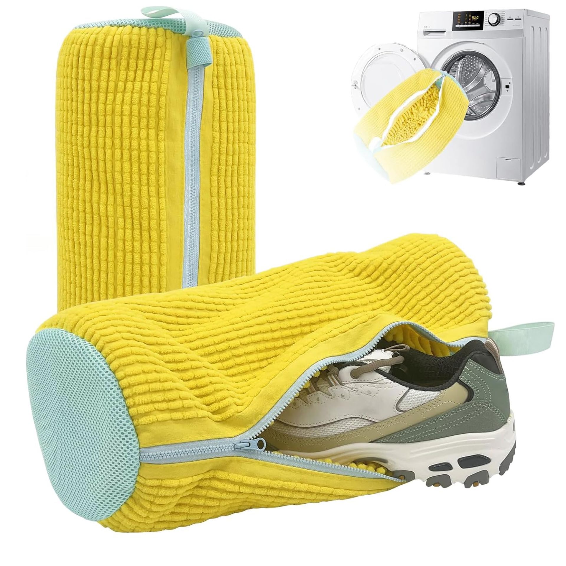 Yellow Reusable Laundry Shoes Bag - Protect Trainers, Delicates & More in Washer & Dryer