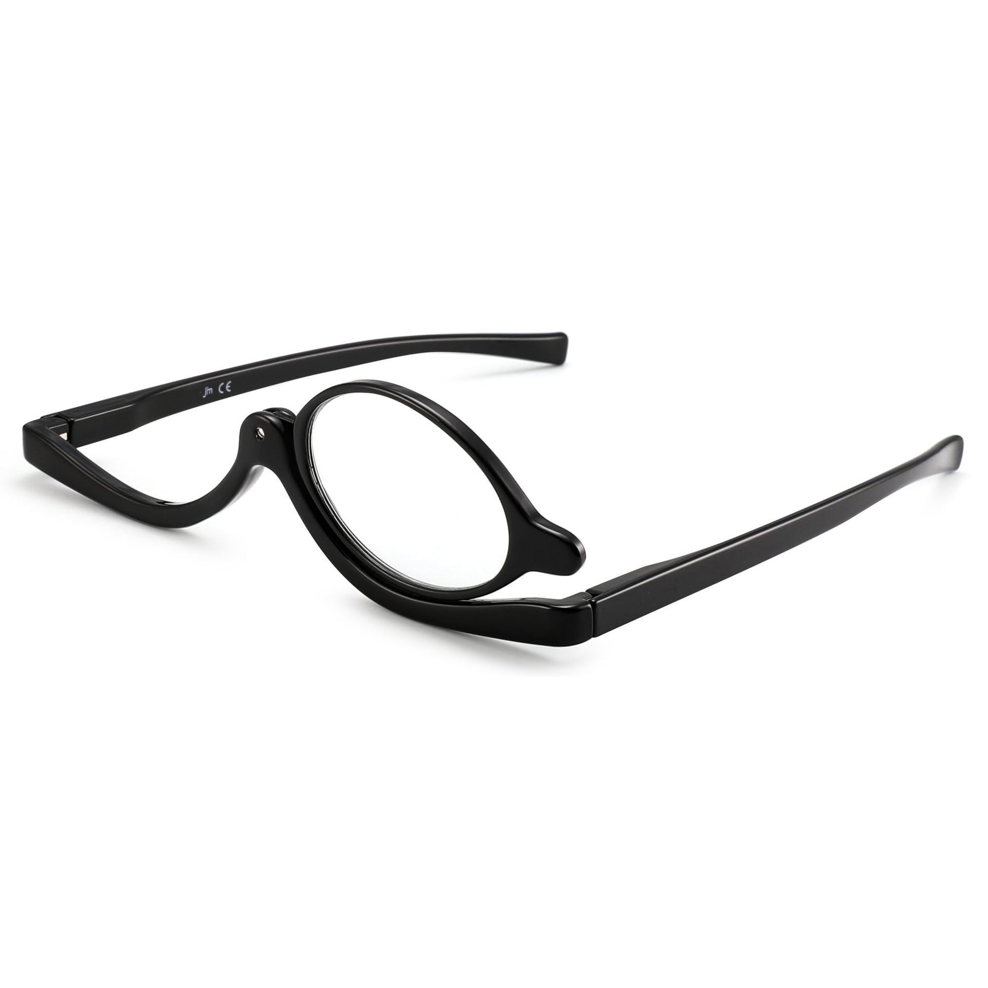 Makeup Reading Glasses Magnifying Flip Down Cosmetic Readers for Women - Black +1.0