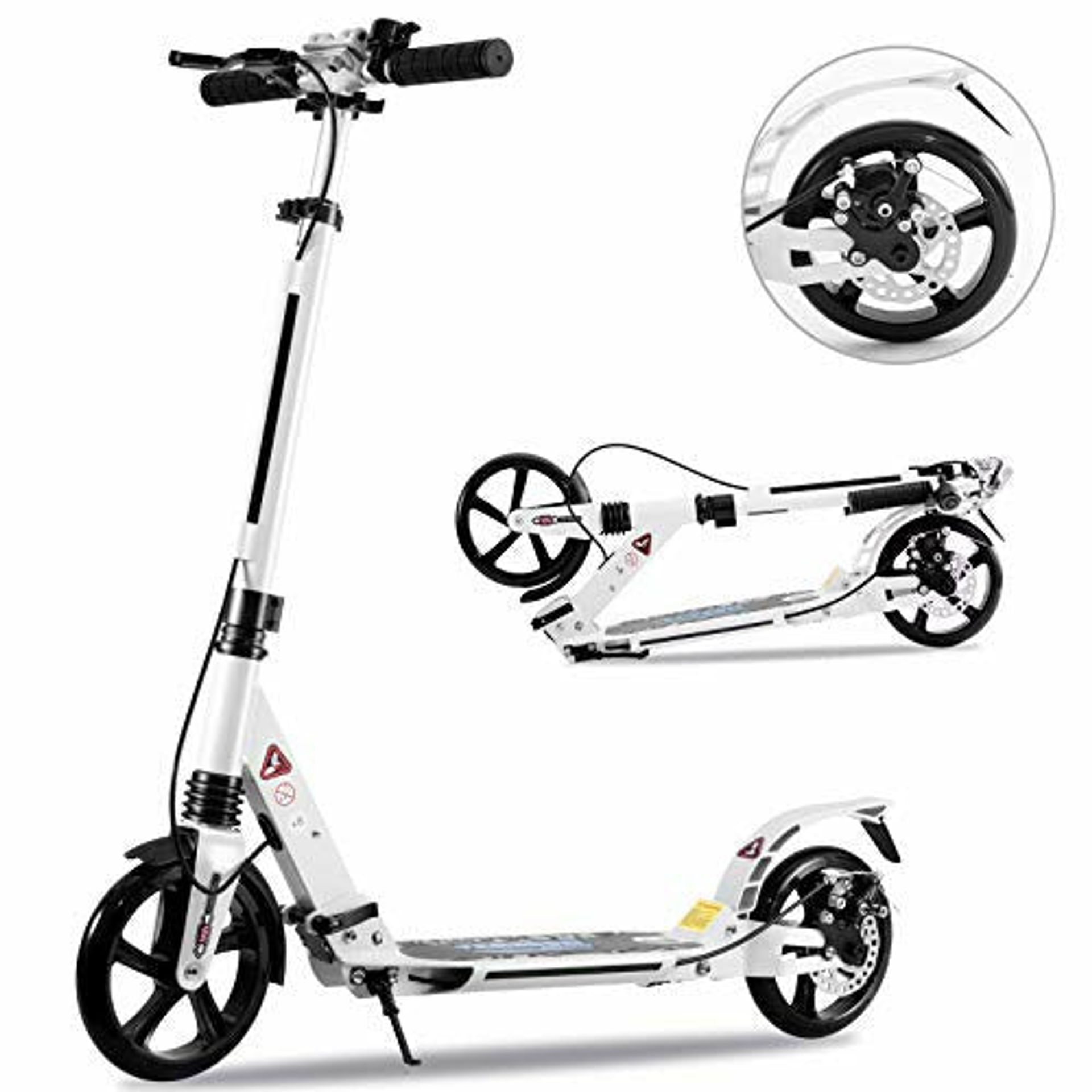 RAOO MIN Trottinette Enfant 2 Roues Clignotantes Hauteur Réglable pour Adultes Enfants à 100 kg
