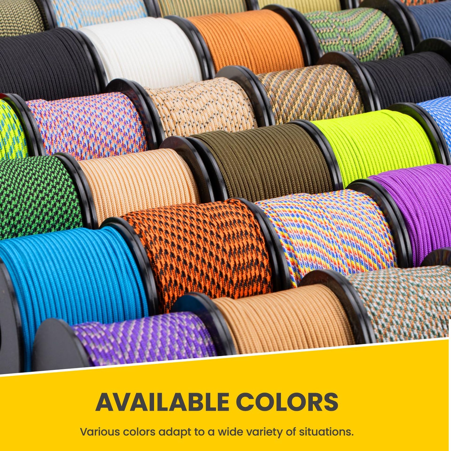 Brotree Paracorde 2mm 30M 100% Nylon 3 Brins - Corde Extérieure Charge 90kg Arc-en-Ciel