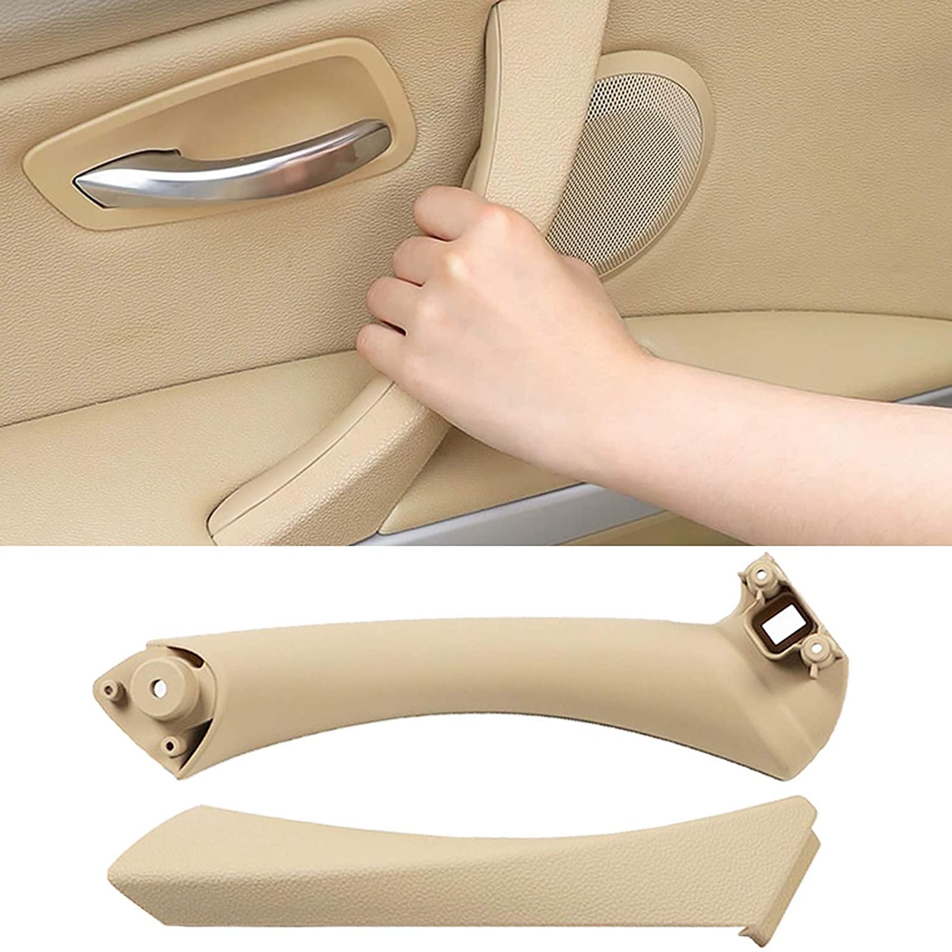 Interior Door Handle Replacement for BMW 3 Series E90/E91 2004–2012 Durable Inner Door Pull Cover – Beige Right