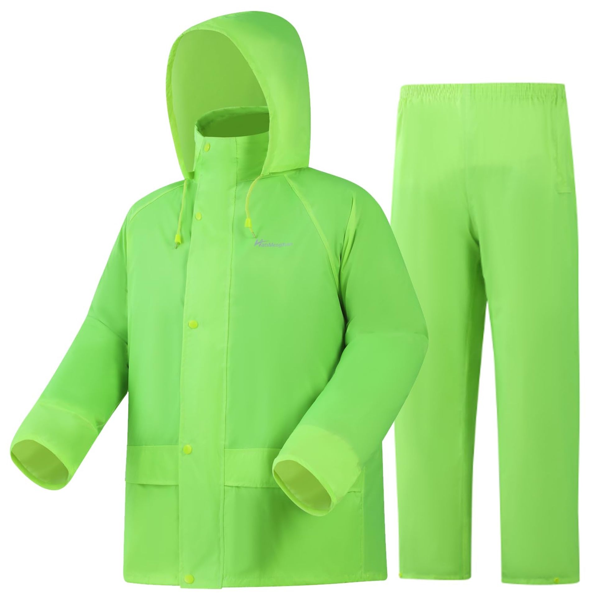Men's Waterproof Rain Suit Lightweight Wind Resistant Jacket & Trousers Set - Green 3XL