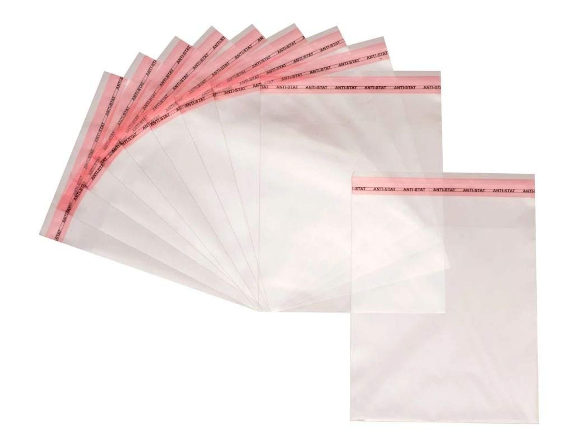 Netuno 100 Clear Poly Bags 17.2 x 24 cm Adhesive Peel & Seal Transparent Pouches