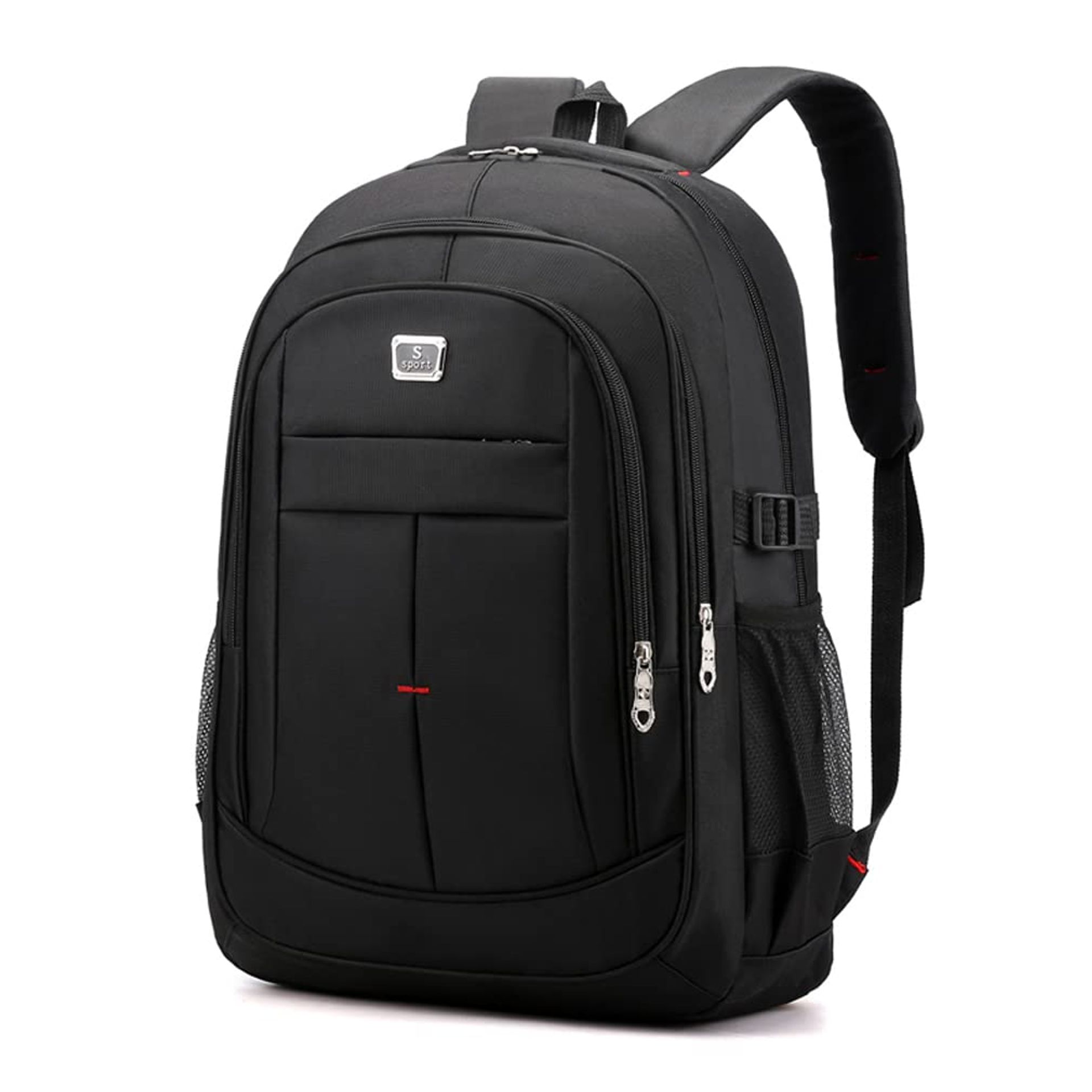 Cycling Backpack Mountain Bike Rucksack with Laptop Sleeve & Water Resistant Nylon - Black