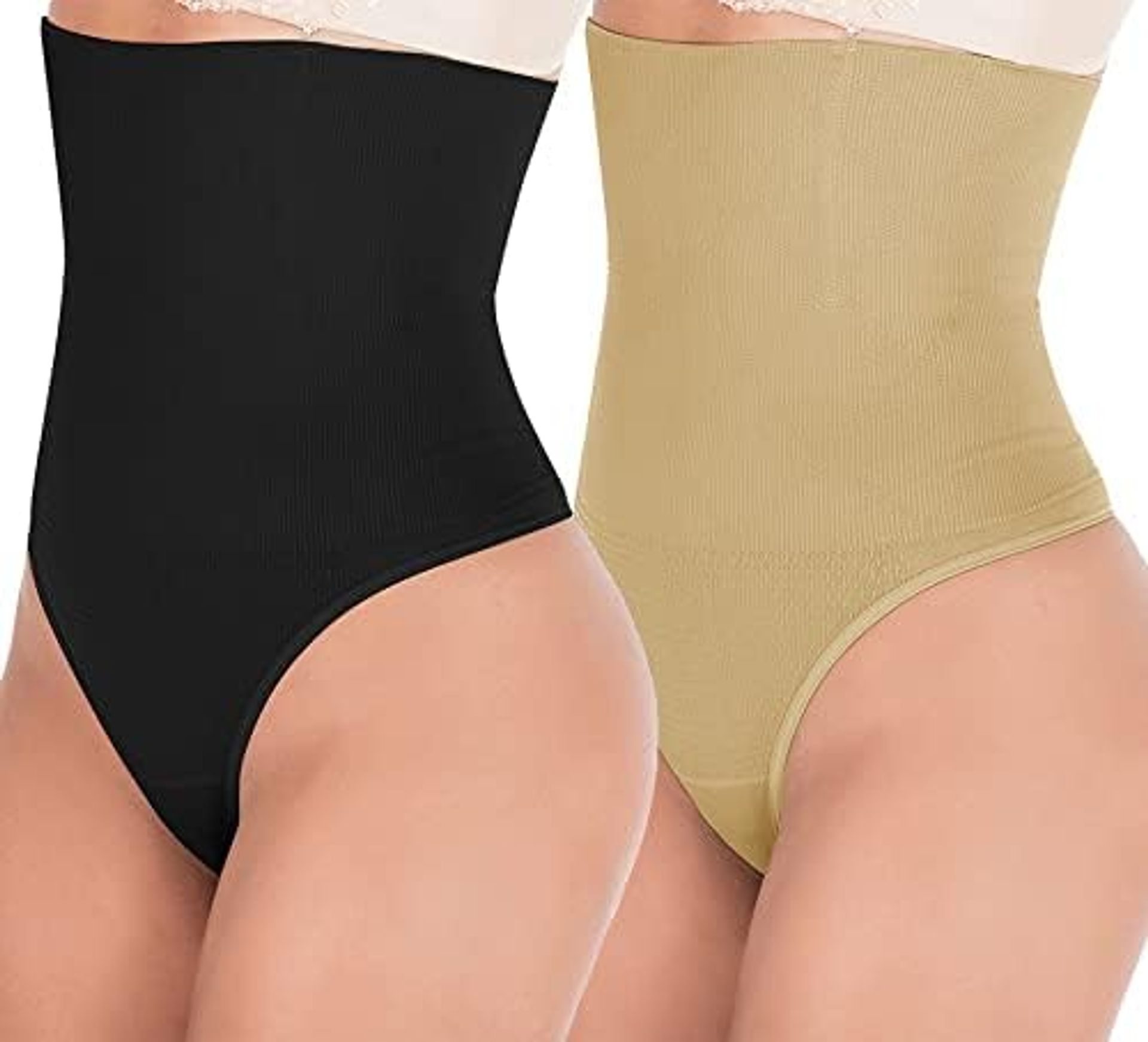 Vorcy Women's High Waist Tummy Control Shapewear Butt Lifter Thong Knickers