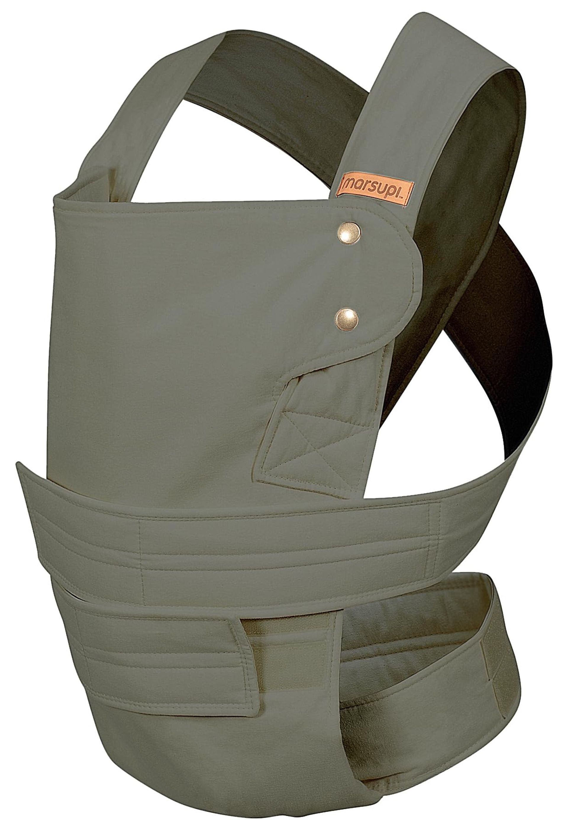 Baby Carrier for Newborns Lightweight Compact Design Hook & Loop Fastening Adjustable Support up to 15kg - Olive S/M