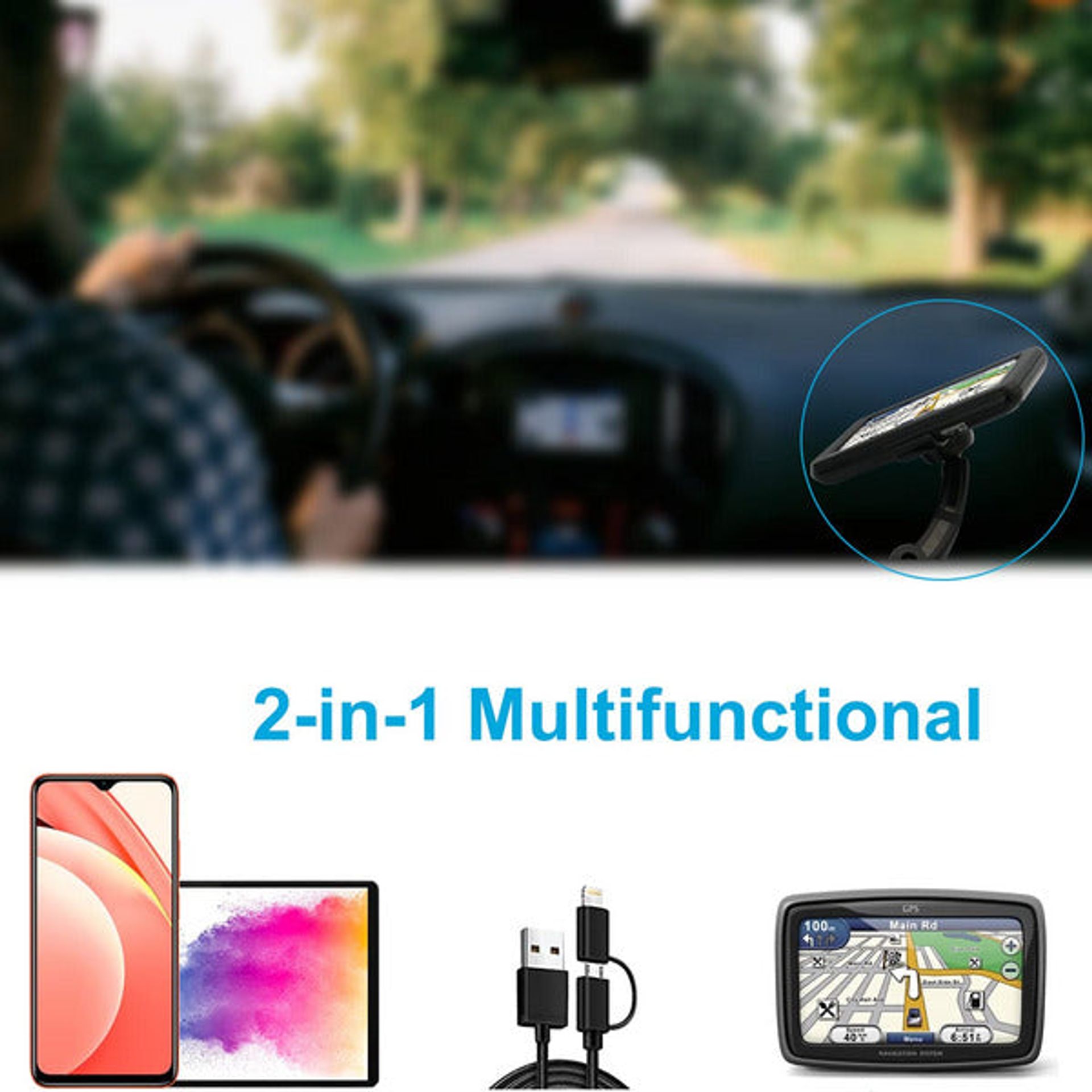 cigarette lighter gps mount Aozcu Cigarette Lighter Car GPS Mount With Ball Head, Dual USB Charger Ci