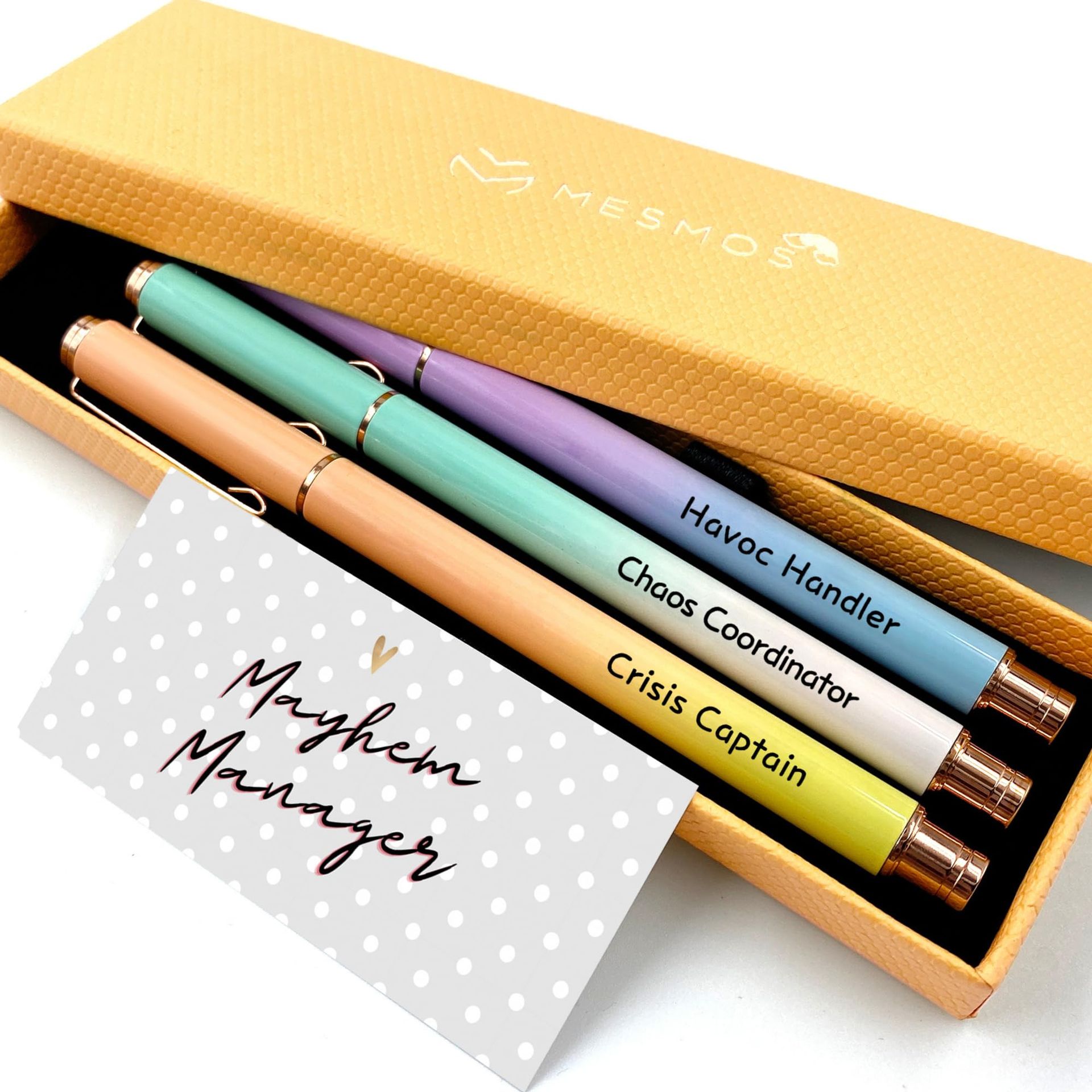 Fancy Pen Set 3 Pack Chaos Coordinator Boss Gifts for Women with Funny Sayings - Ombre Leader Pen Set - Valentines