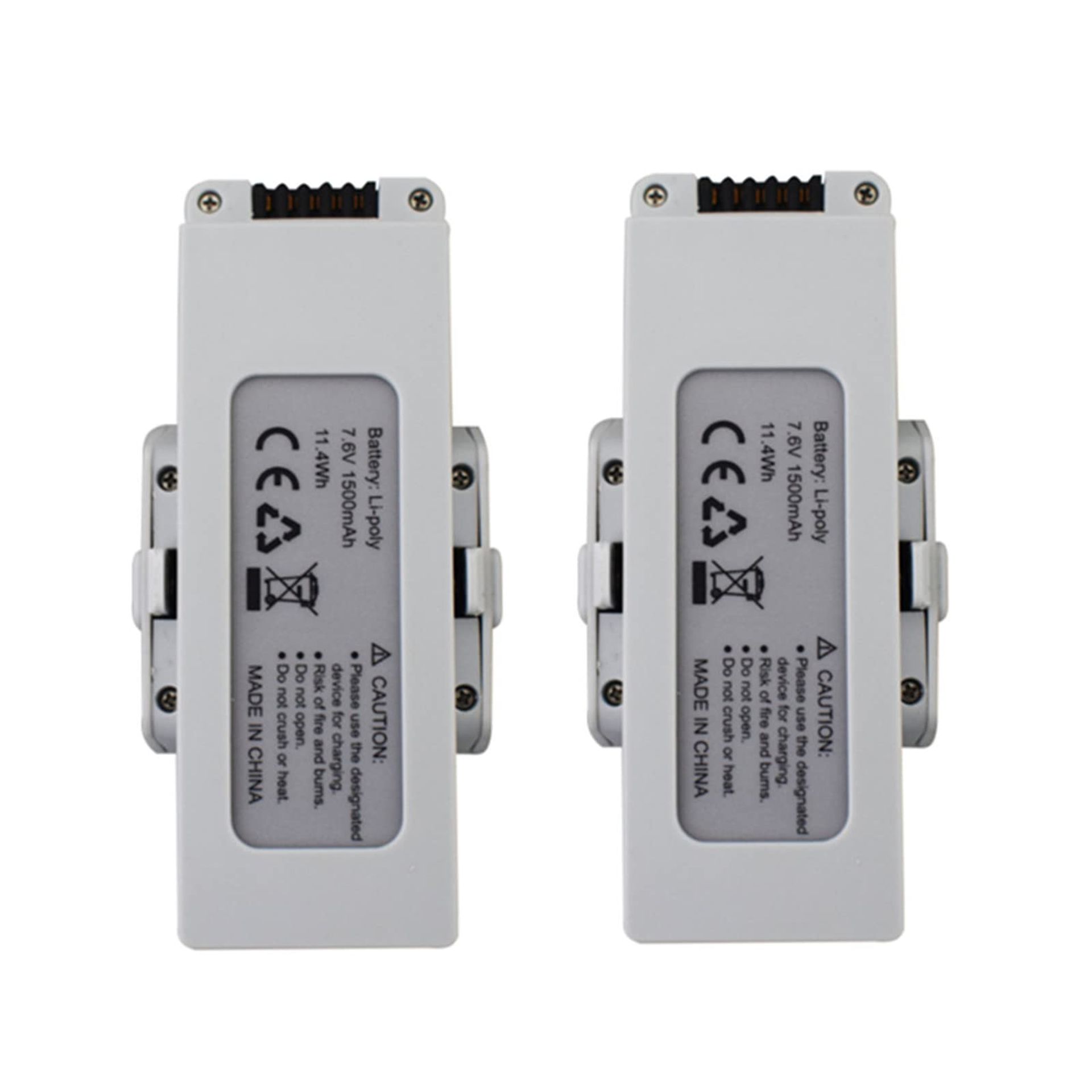 2PCS 7.6V 1500mAh Lithium Battery Pack for HS510 F30 Brushless Folding RC Drone - Grey Twin Set