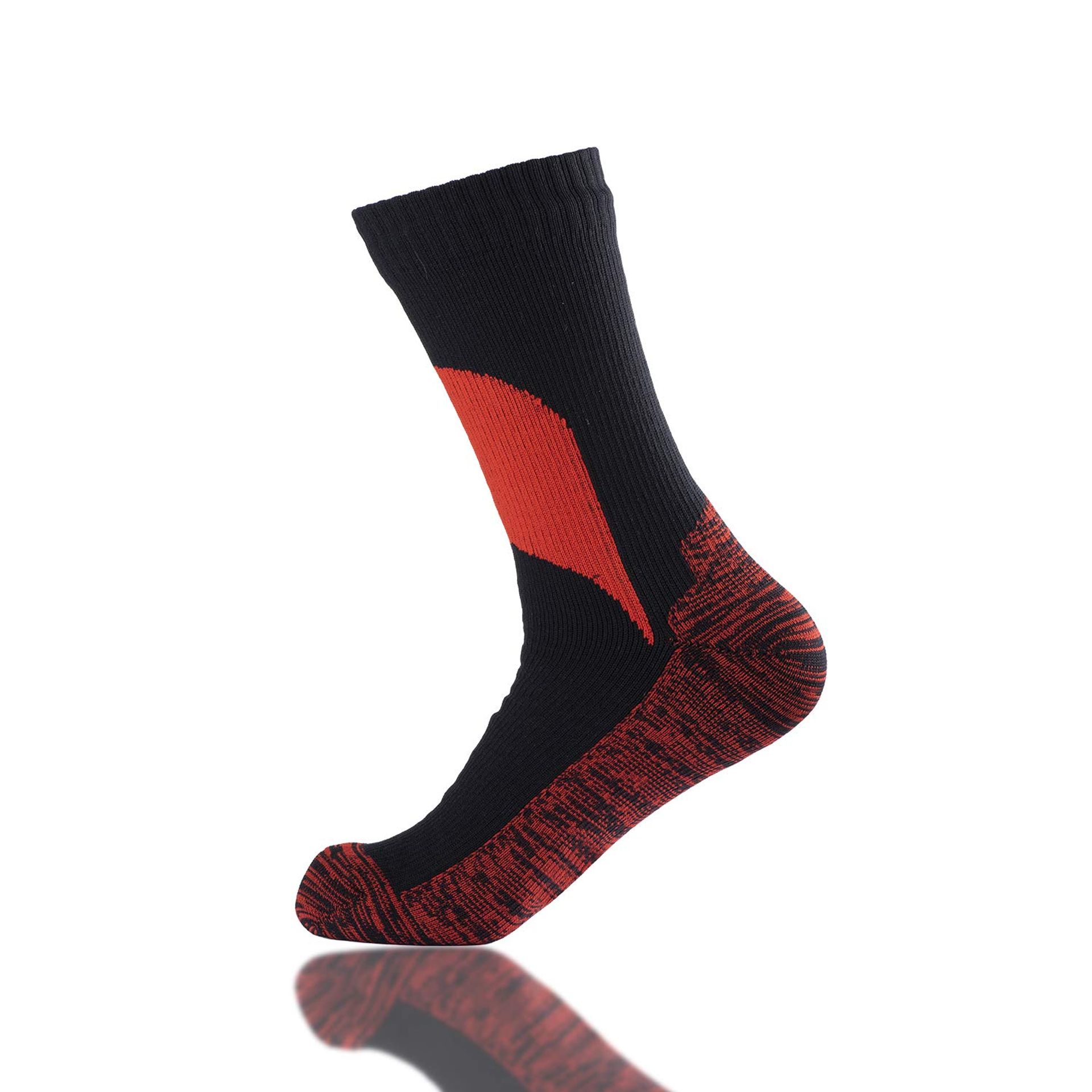 Waterproof Breathable Socks for Men & Women 3-Layer Windproof Design for Outdoor Sports, Hiking & Cycling - Red M (UK 6-8) / EU 39-42