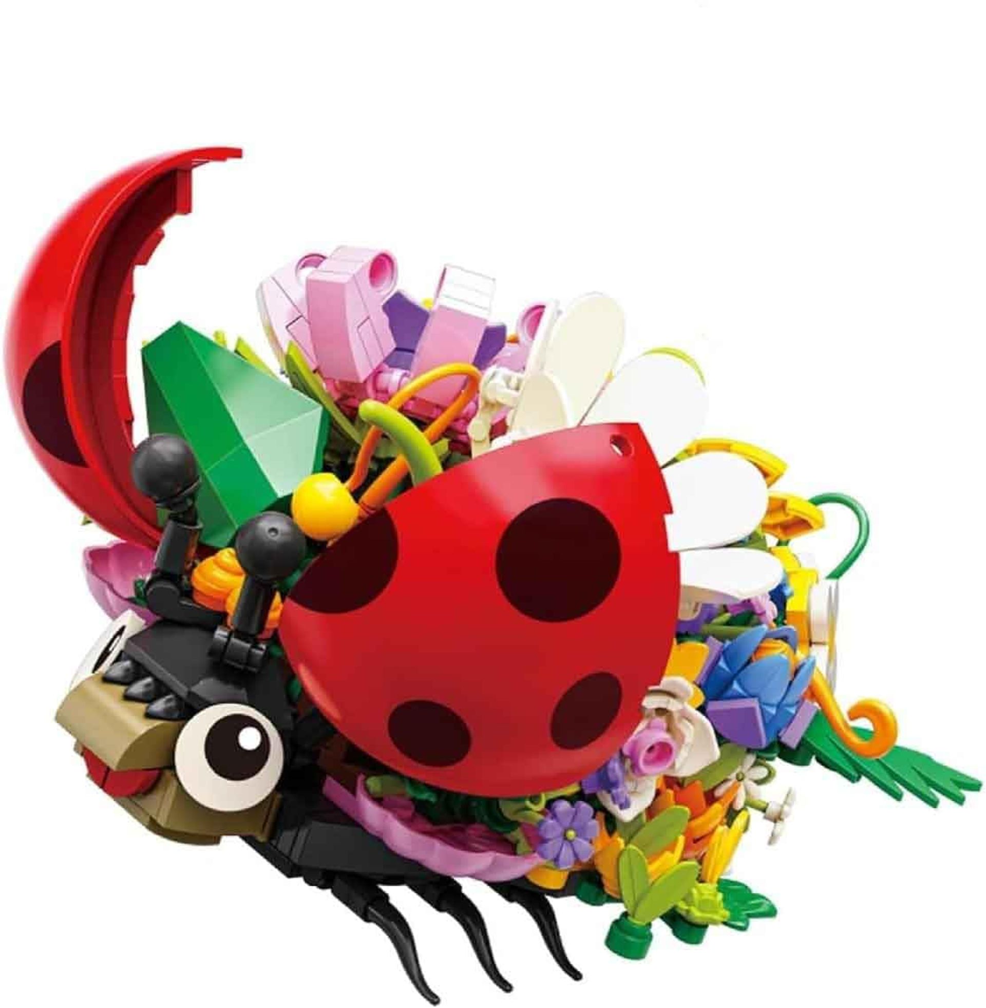 Insect Building Blocks Set 701pcs Creative Flowers & Beetle Construction Toy Kit for Children & Adults - Multi-colour 81118