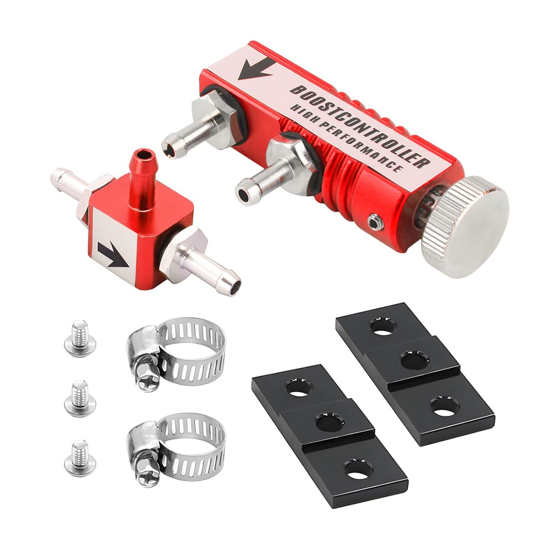 Manual Turbo Boost Controller Adjustable 1–30 PSI Aluminium Alloy Valve for Universal Turbocharged Engines - Red 7.2x2.2x3.9cm