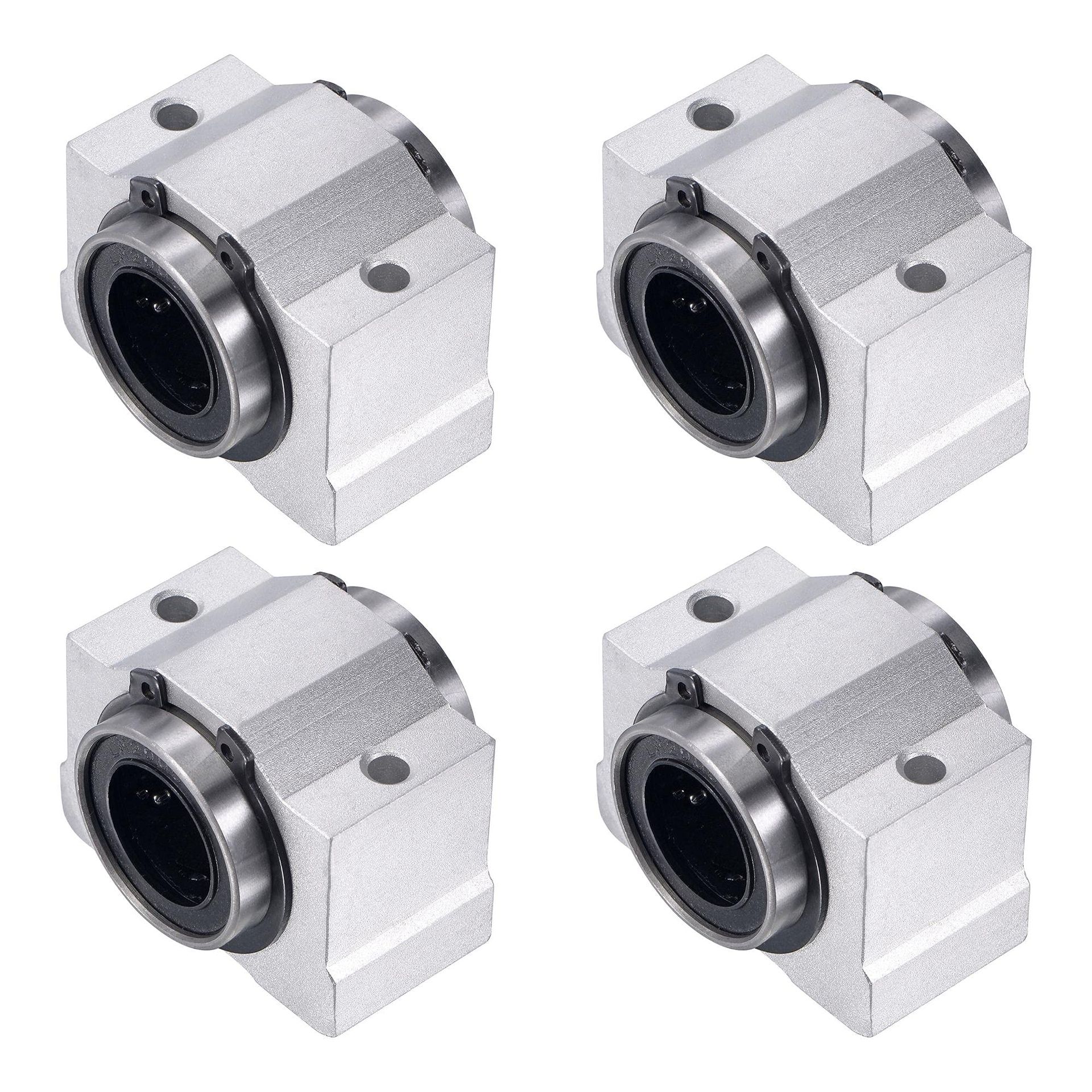 SCV20UU Linear Ball Bearing Slide Block Units, 20mm Bore, 4 Pack – Smooth High Precision Motion