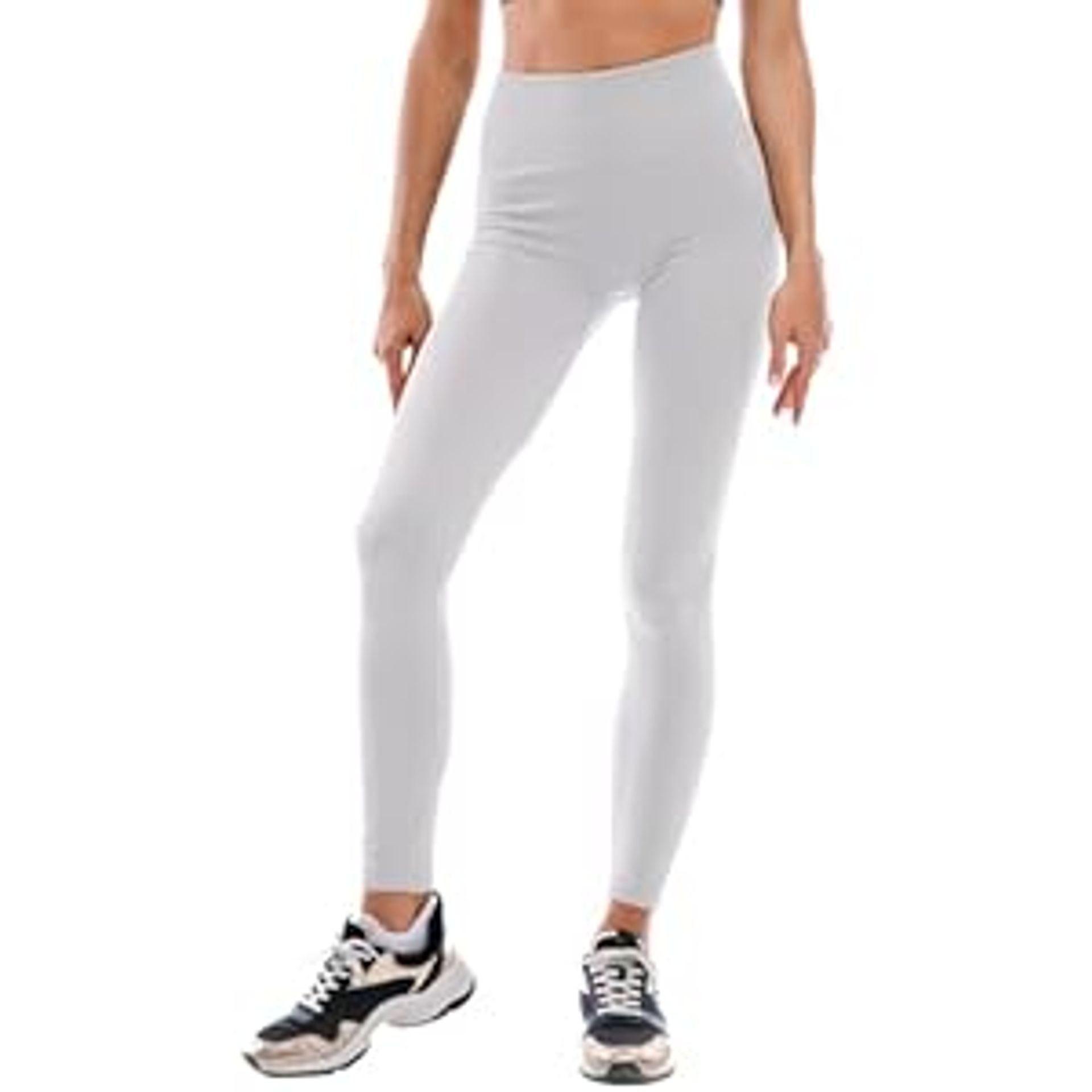Women's High Waisted White Leggings - Tummy Control Yoga & Gym Pants
