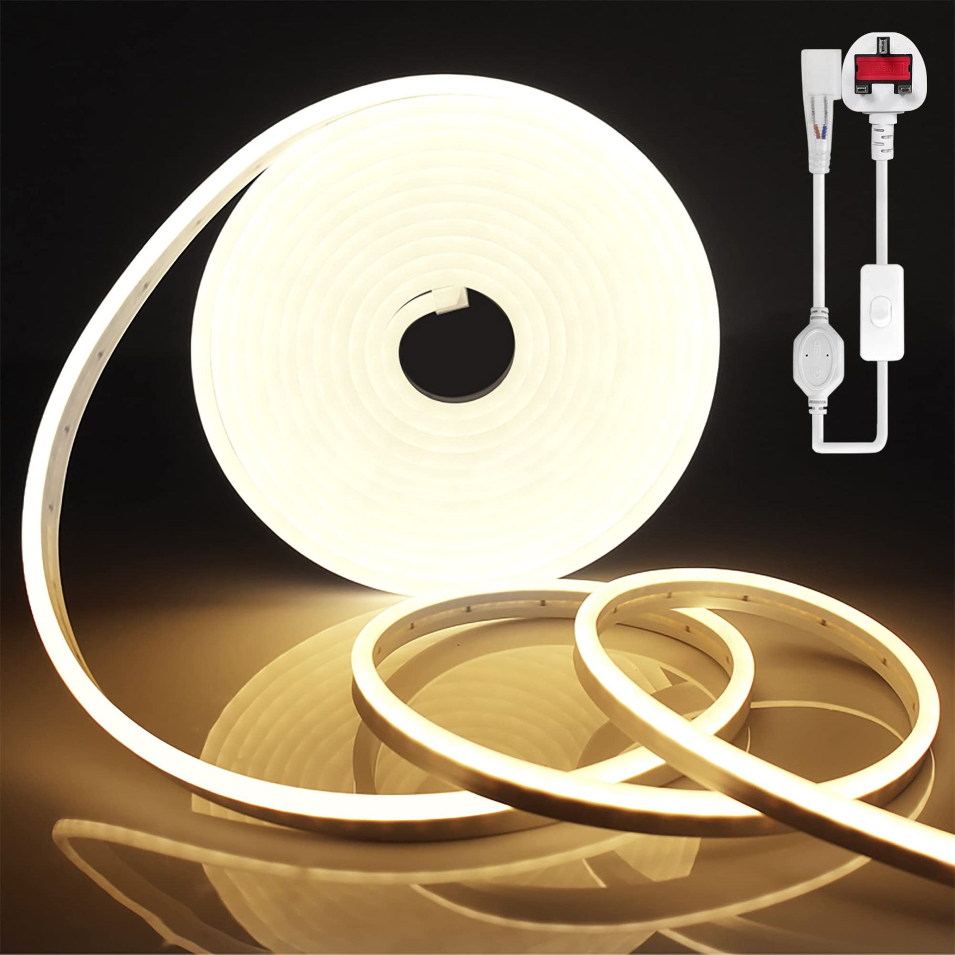 LED Neon Rope Light 50M Flexible Waterproof 230V Cuttable Strip For Indoo