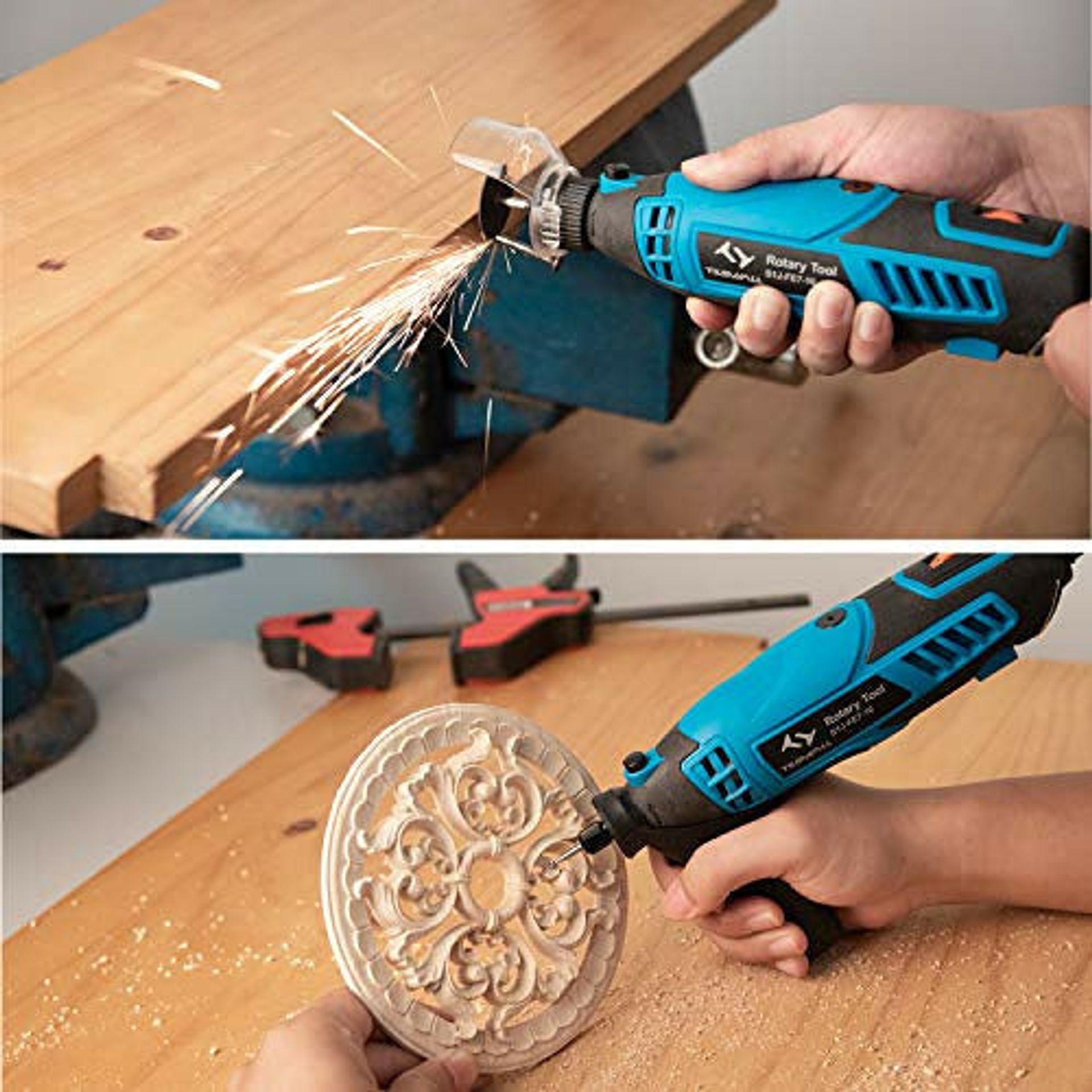Tilswall 160W Rotary Tool Kit - 6 Speed (8000-33000 RPM), 145pcs Accessories, For DIY, Engraving, Cutting, Polishing