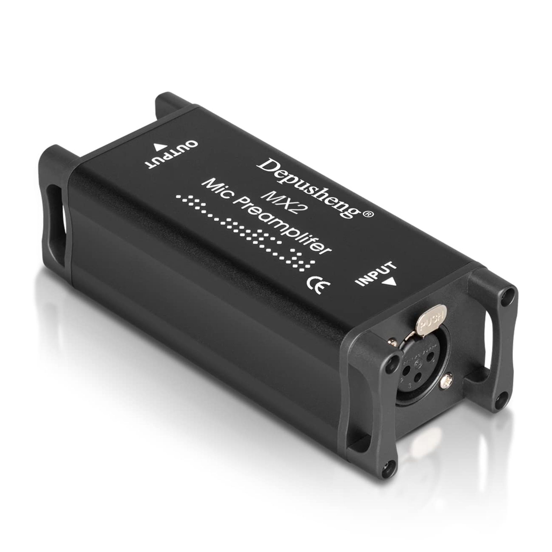 Microphone Preamplifier Booster for Dynamic & Ribbon Mics Low Noise Gain Stage - Black MX2