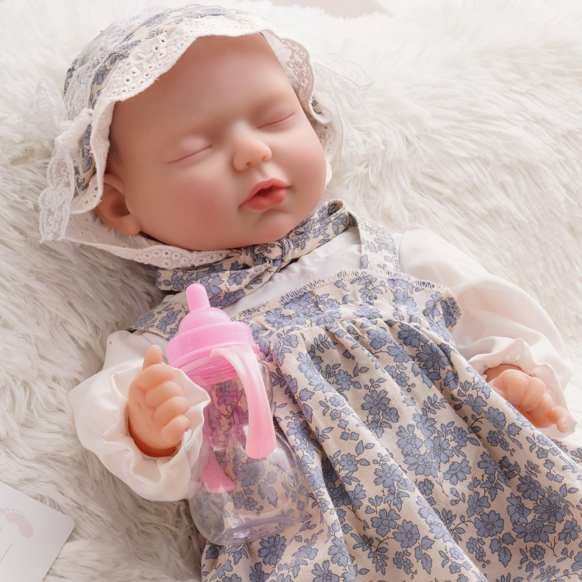 17-Inch Lifelike Sleeping Baby Doll with Soft Silicone Body & Accessories
