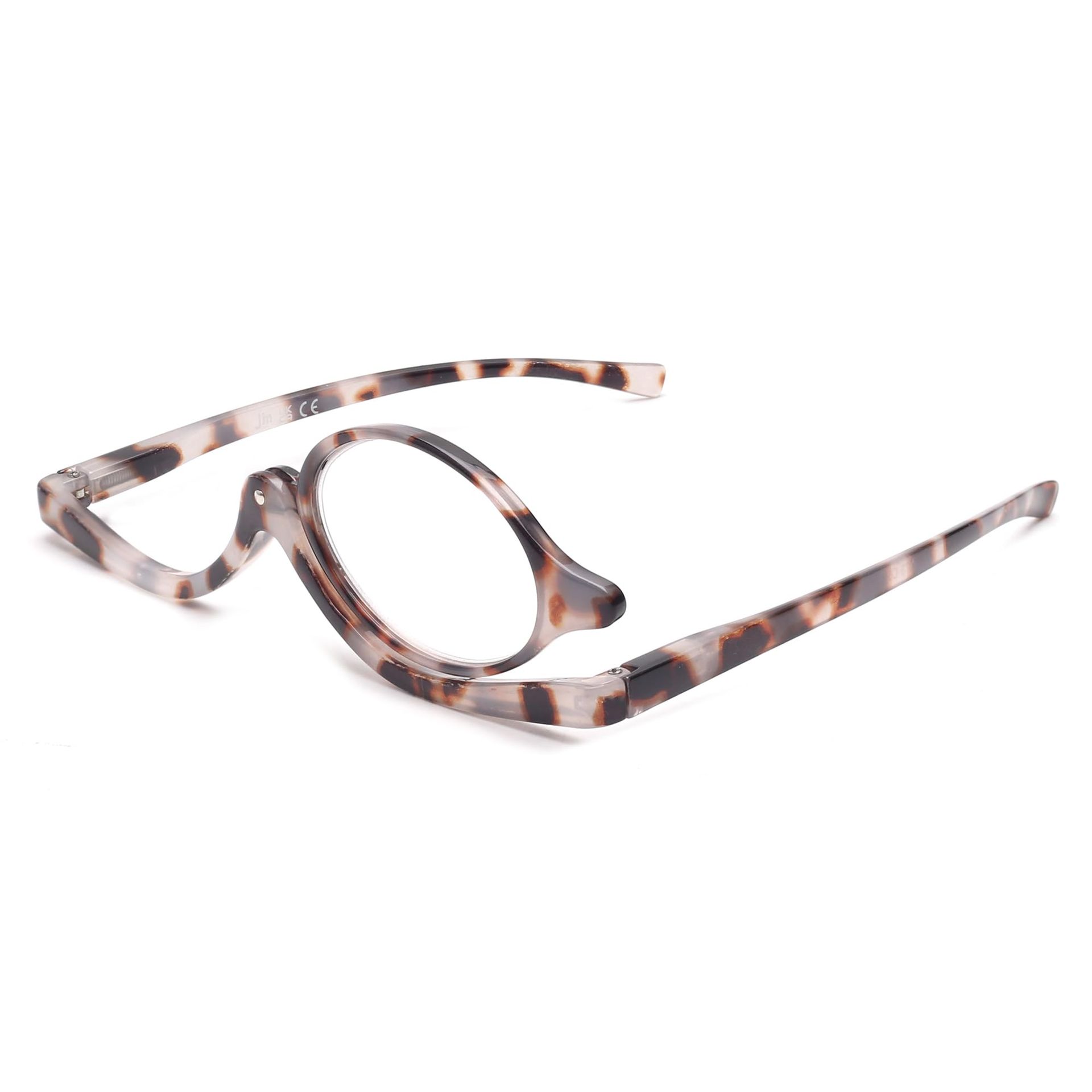 Makeup Reading Glasses Flip Down Magnifying Cosmetic Readers for Women - Grey Tortoise +1.0
