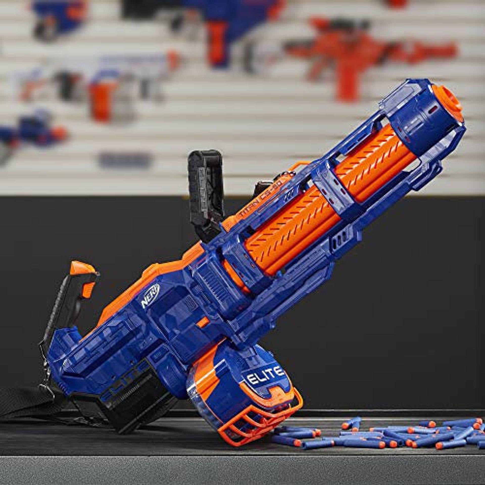 Nerf Elite Titan CS-50 Toy Blaster - Fully Motorised, 50-Dart Drum