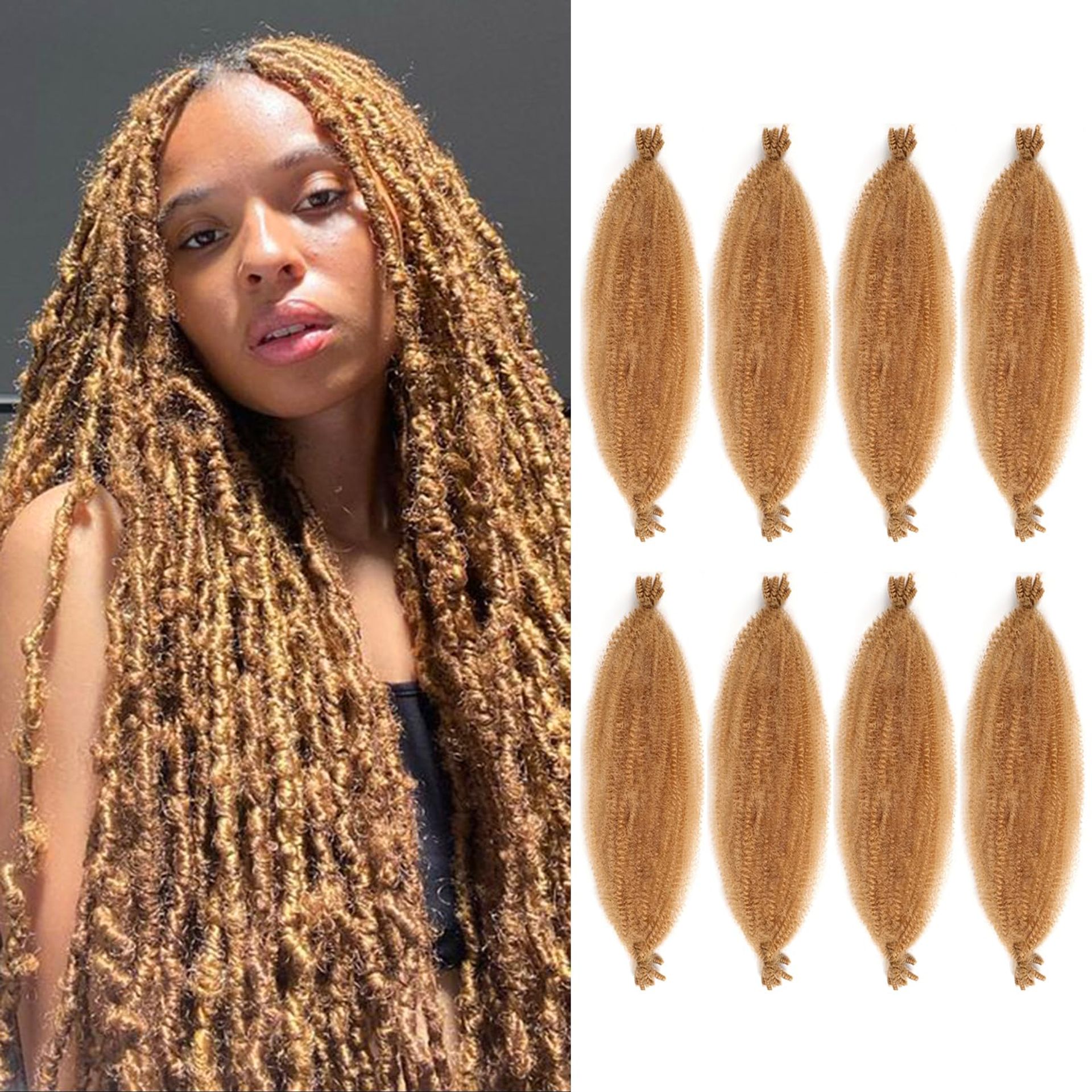 Pre-Separated Springy Afro Twist Hair Crochet Braiding Extensions 8 Packs