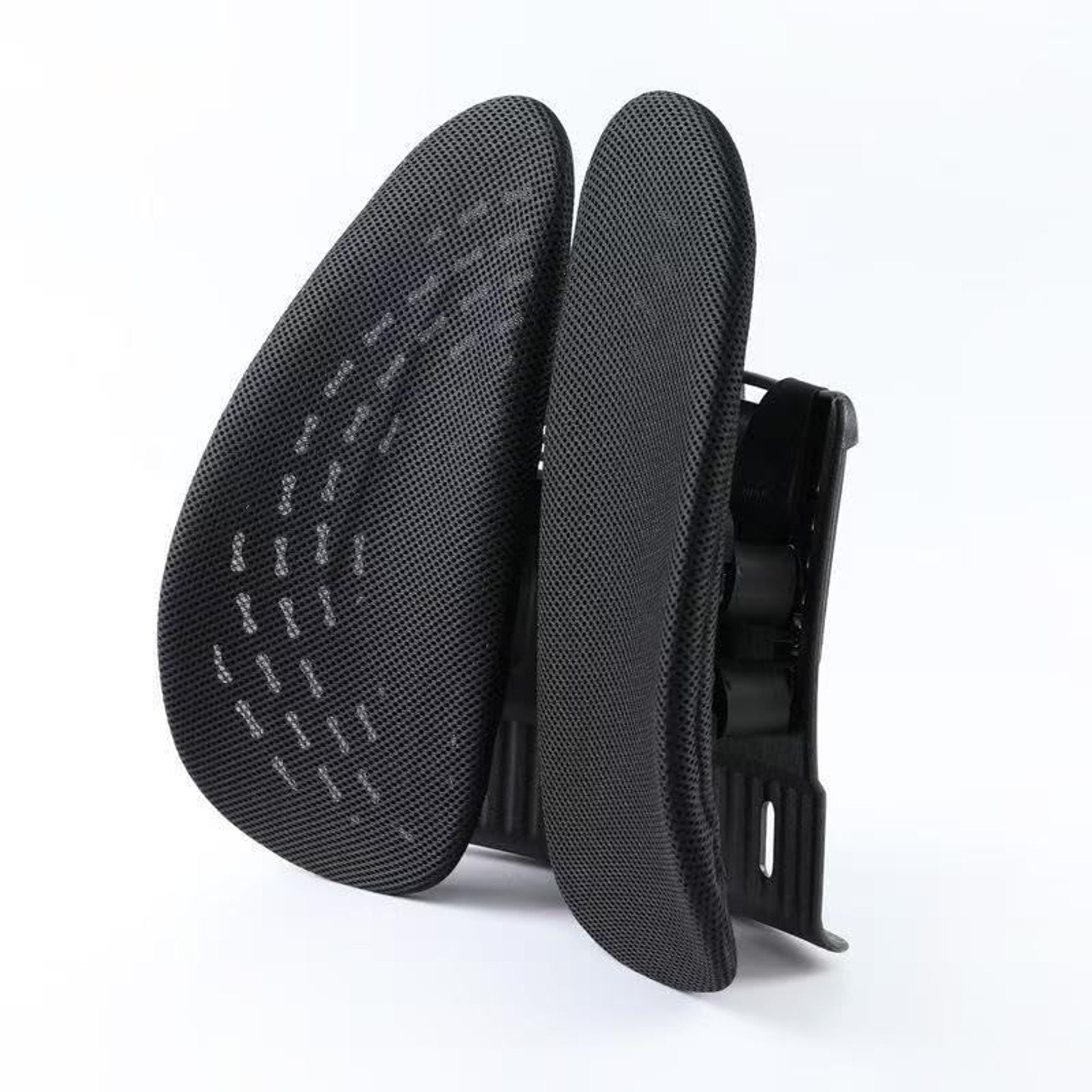 Ergonomic Lumbar Support Cushion Breathable Mesh Lower Back Pain Relief Seat Pad Portable Office Home Travel - Black One Size