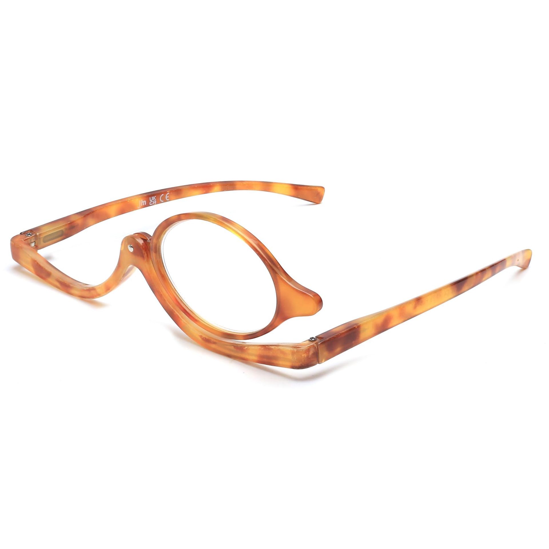 Makeup Reading Glasses Flip Down Magnifying Cosmetic Readers for Women - Brown Tortoise +1.25