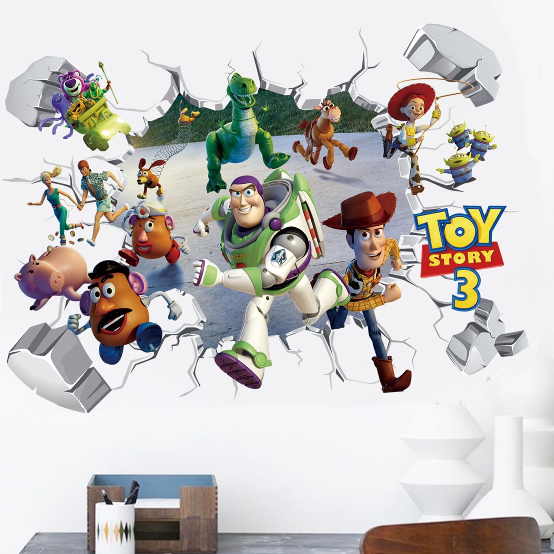 3D Cartoon Kids Wall Stickers - Peel & Stick Decals for Bedroom & Living Room (15.7x23.7 Inch)