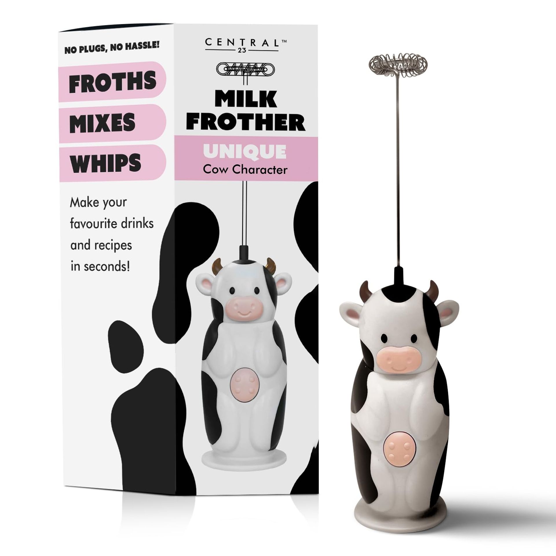 Milk Frother Handheld - Cute Mini Electric Whisk for Coffee, Matcha & Chocolate - Fun Kitchen Gadget