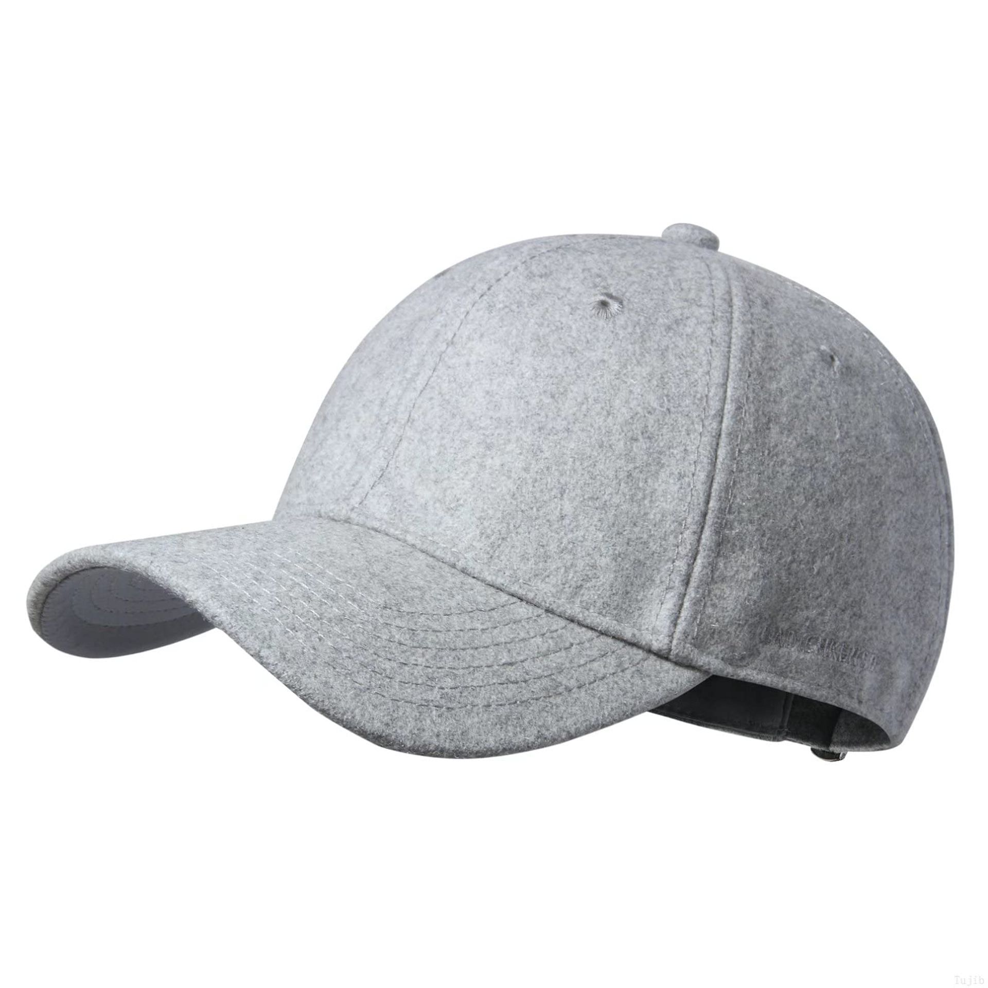 GADIEMKENSD Light Grey Winter Wool Baseball Cap - Unisex Warm Trucker Hat L