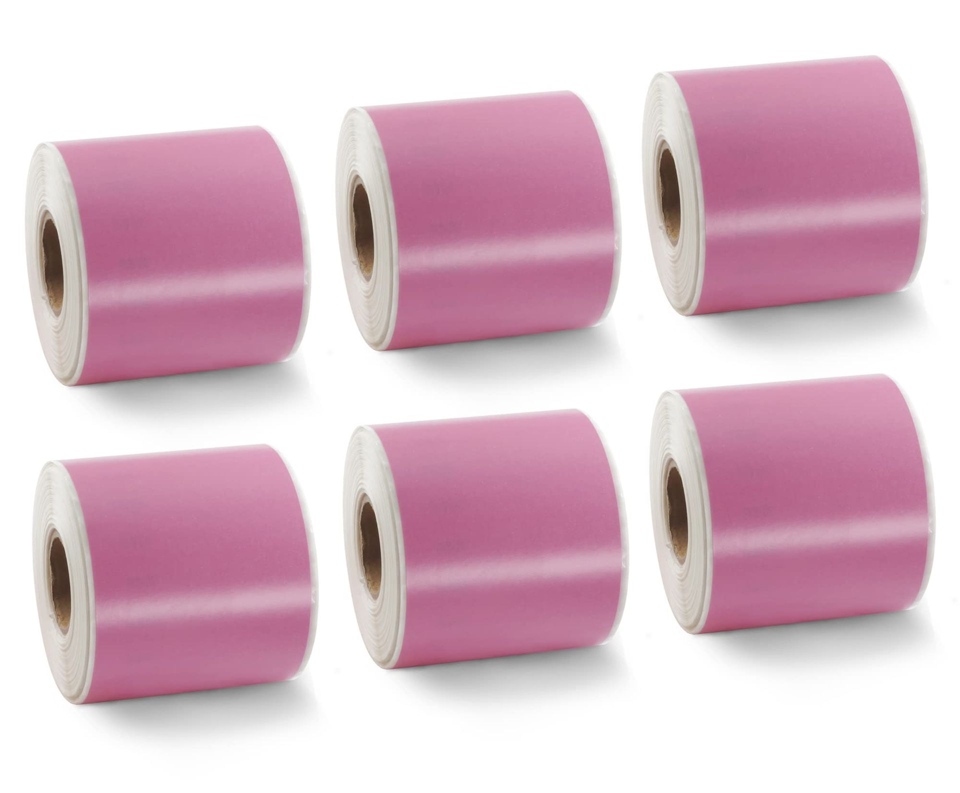 Pink Lever Arch File Labels - 6 Rolls, Compatible with DYMO 450 & 4XL, 900 Total Labels
