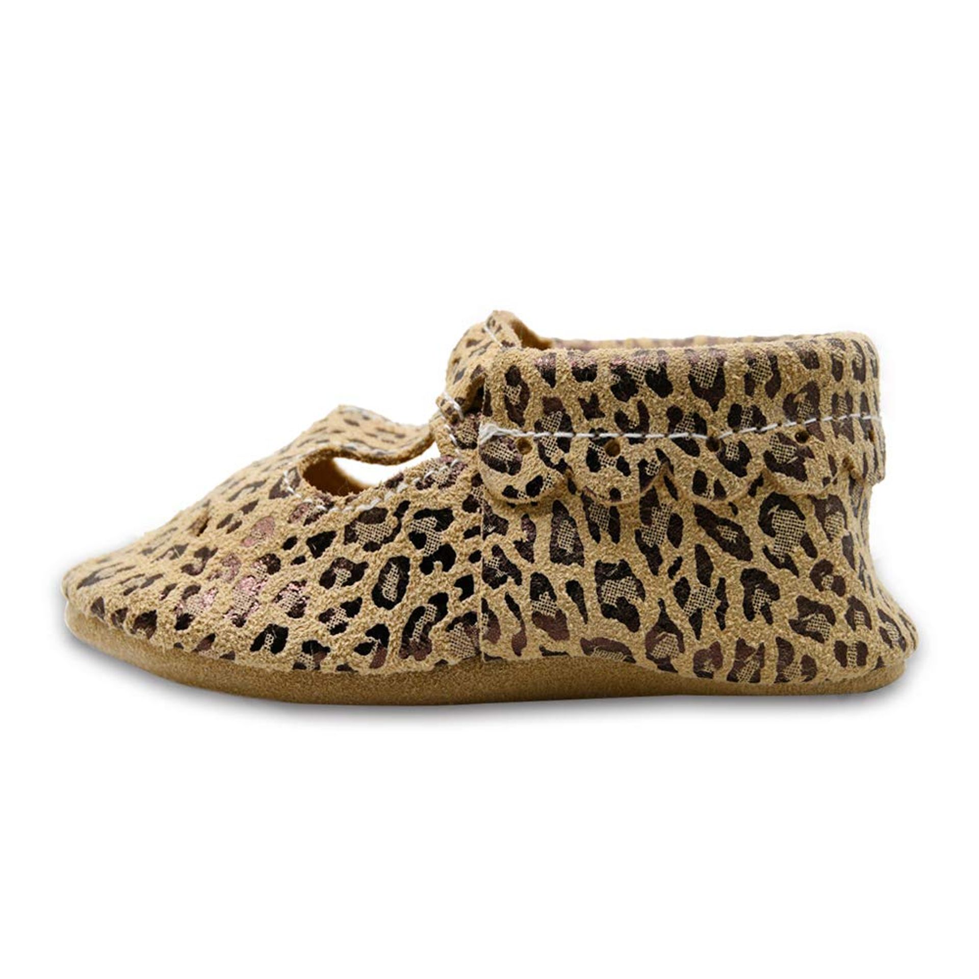 Baby Leather First Walker Shoes Soft Sole Moccasins Non-Slip Flexible Design - Leopard Print Sandal 18-24 Months