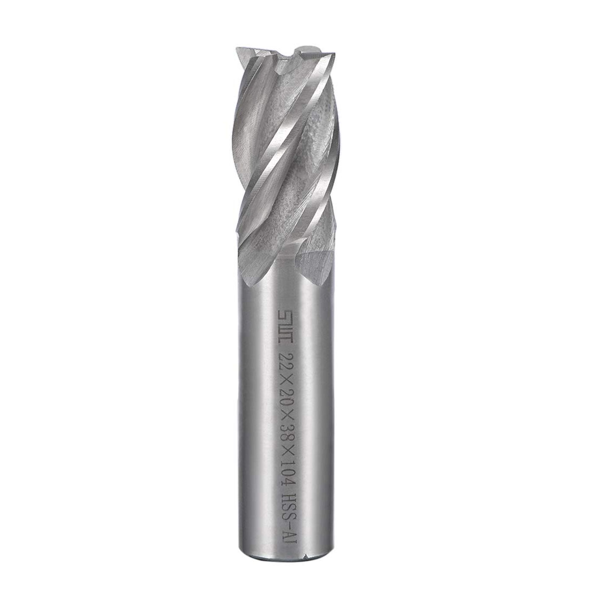 Sourcingmap HSS-AL 4 Flute End Mill Cutter 22mm for CNC, High Speed Steel