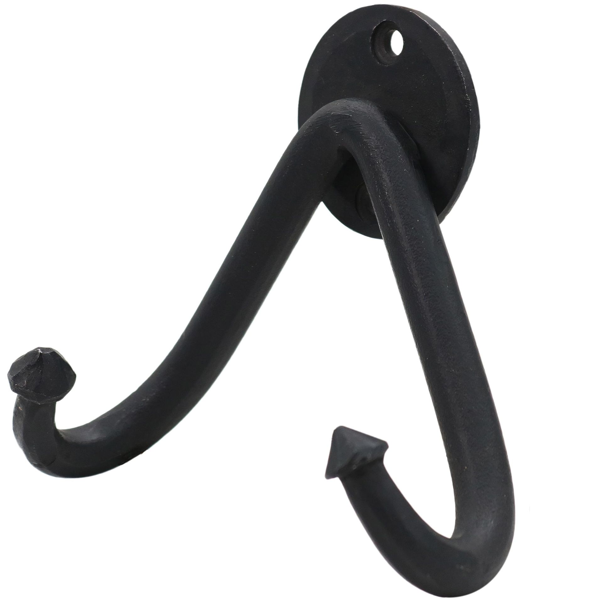 Heavy Duty Sword Wall Mount Handforged Universal Display Rack Holder - Black Forged Iron